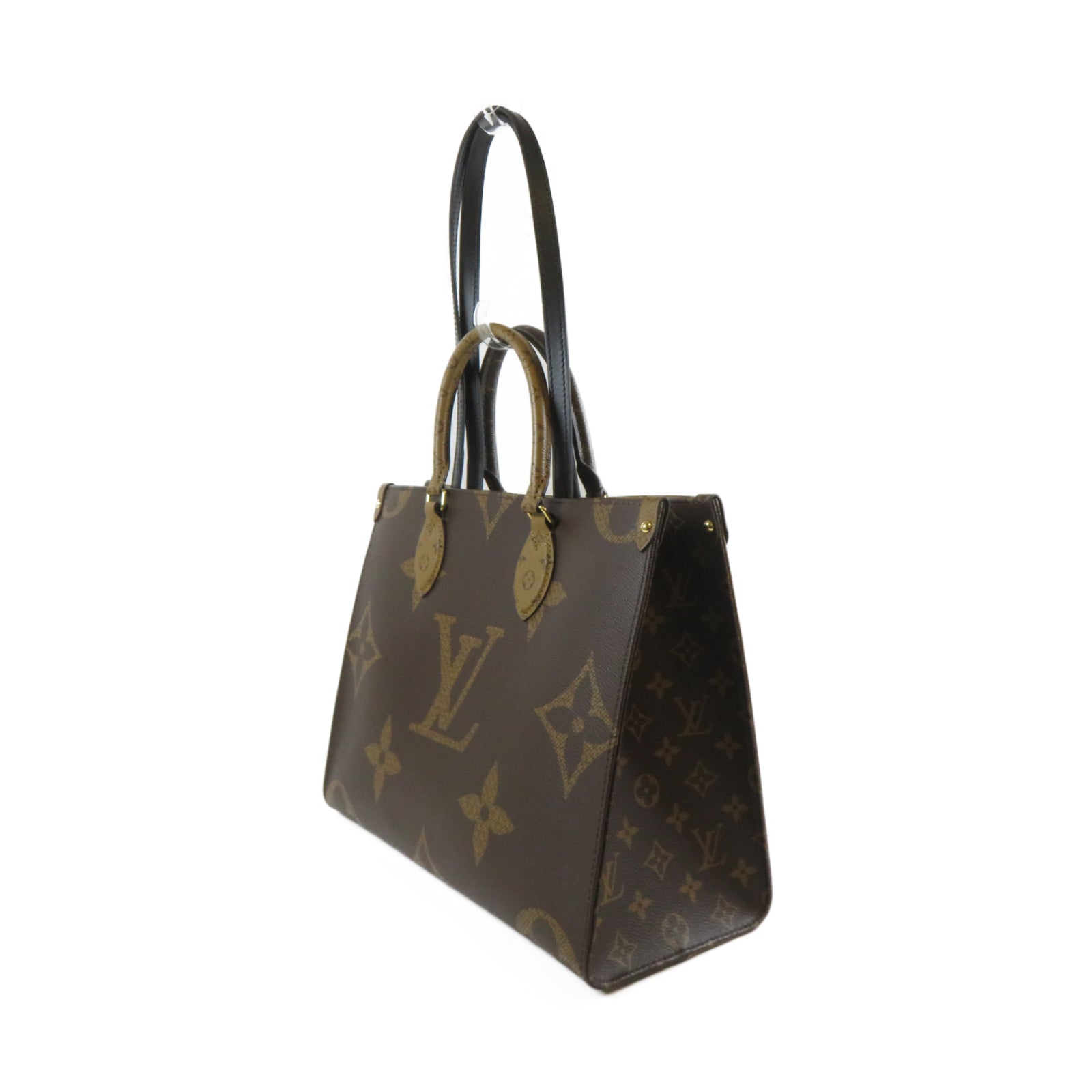 LOUIS VUITTON Monogram Giant OnTheGo MM金扣手挽肩背兩用袋啡色