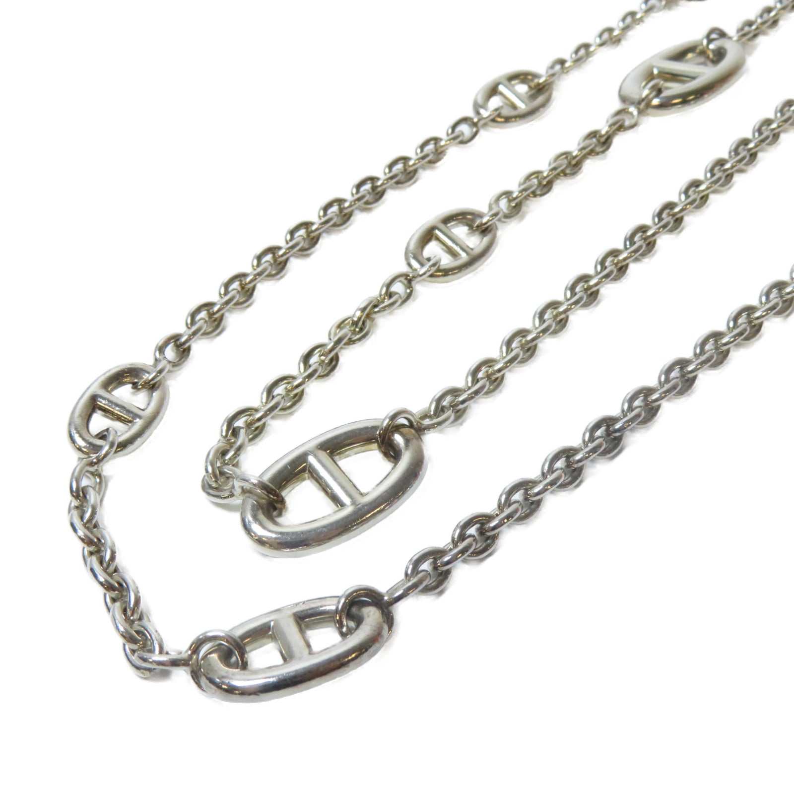 HERMES 925純銀Chaine D'Ancre Necklace項鏈銀色