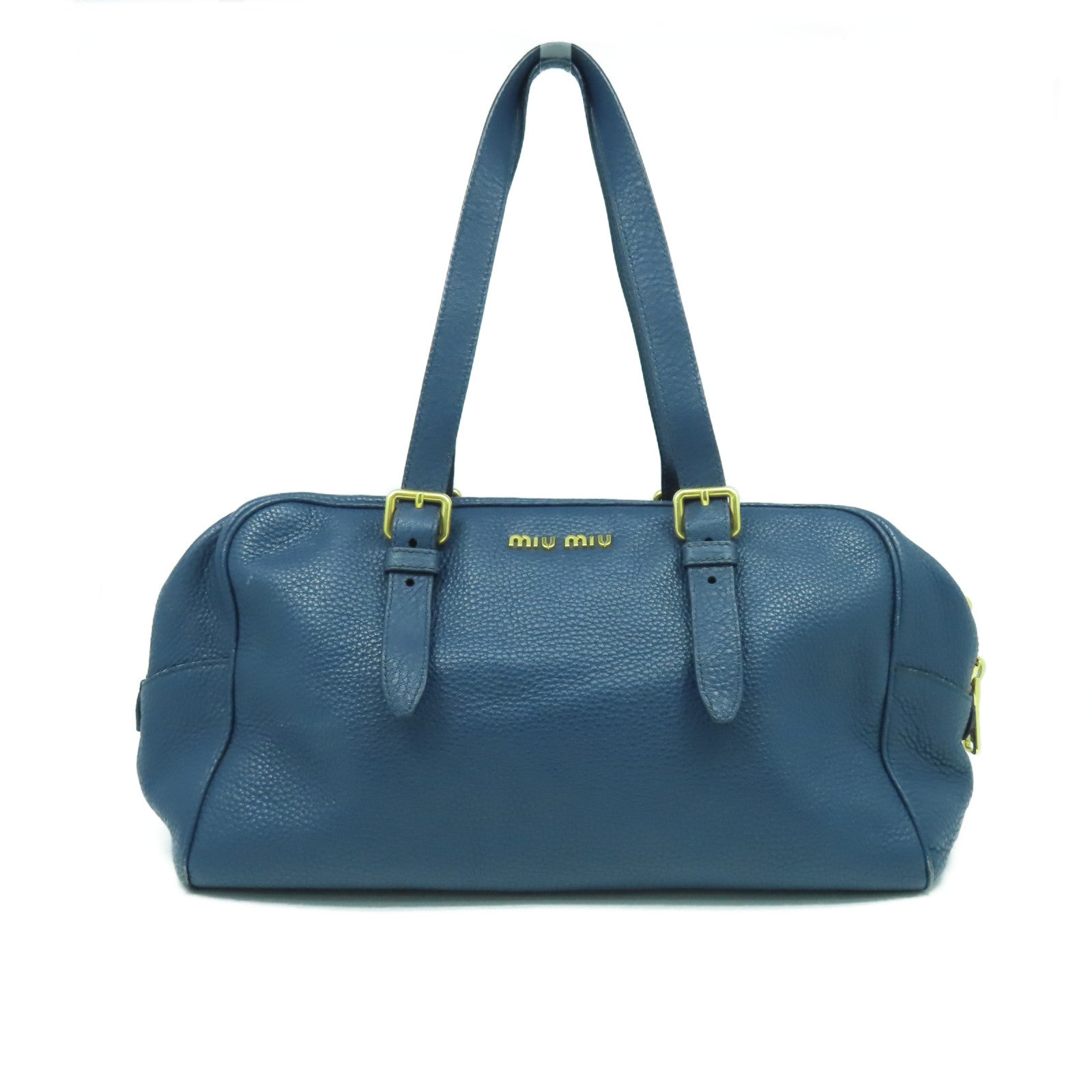 Miu Miu 牛皮皮革Shoulder Bag金扣肩背袋藍色