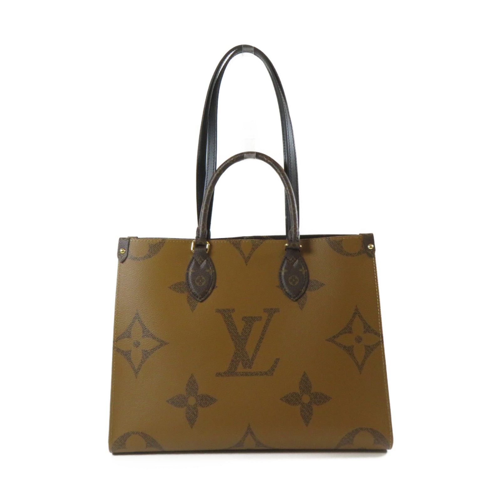 LOUIS VUITTON Monogram Giant OnTheGo MM金扣手挽肩背兩用袋啡色