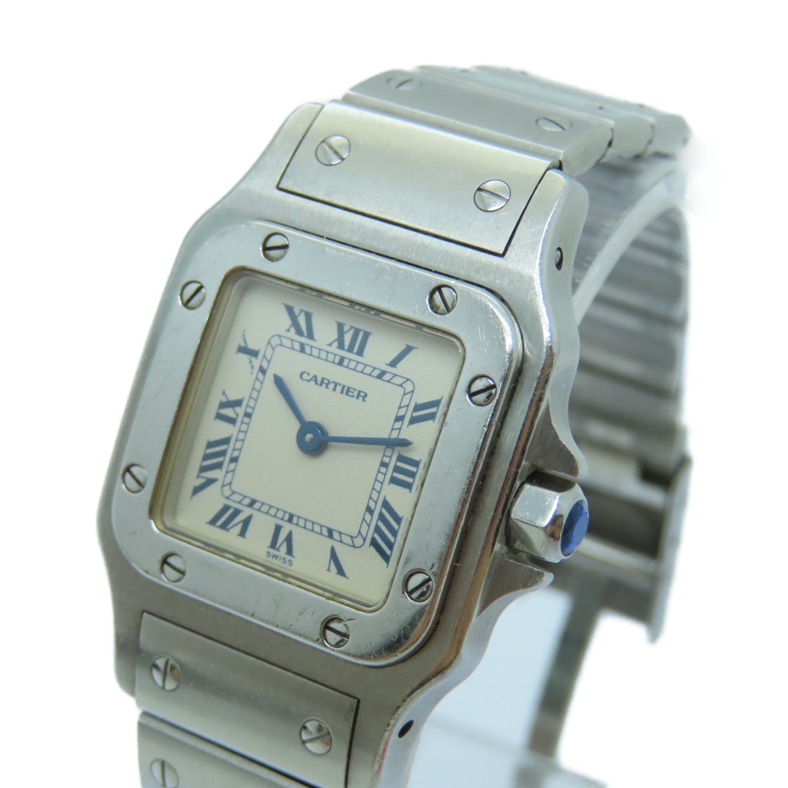 CARTIER Santos Galbee不鏽鋼手錶石英機芯白色