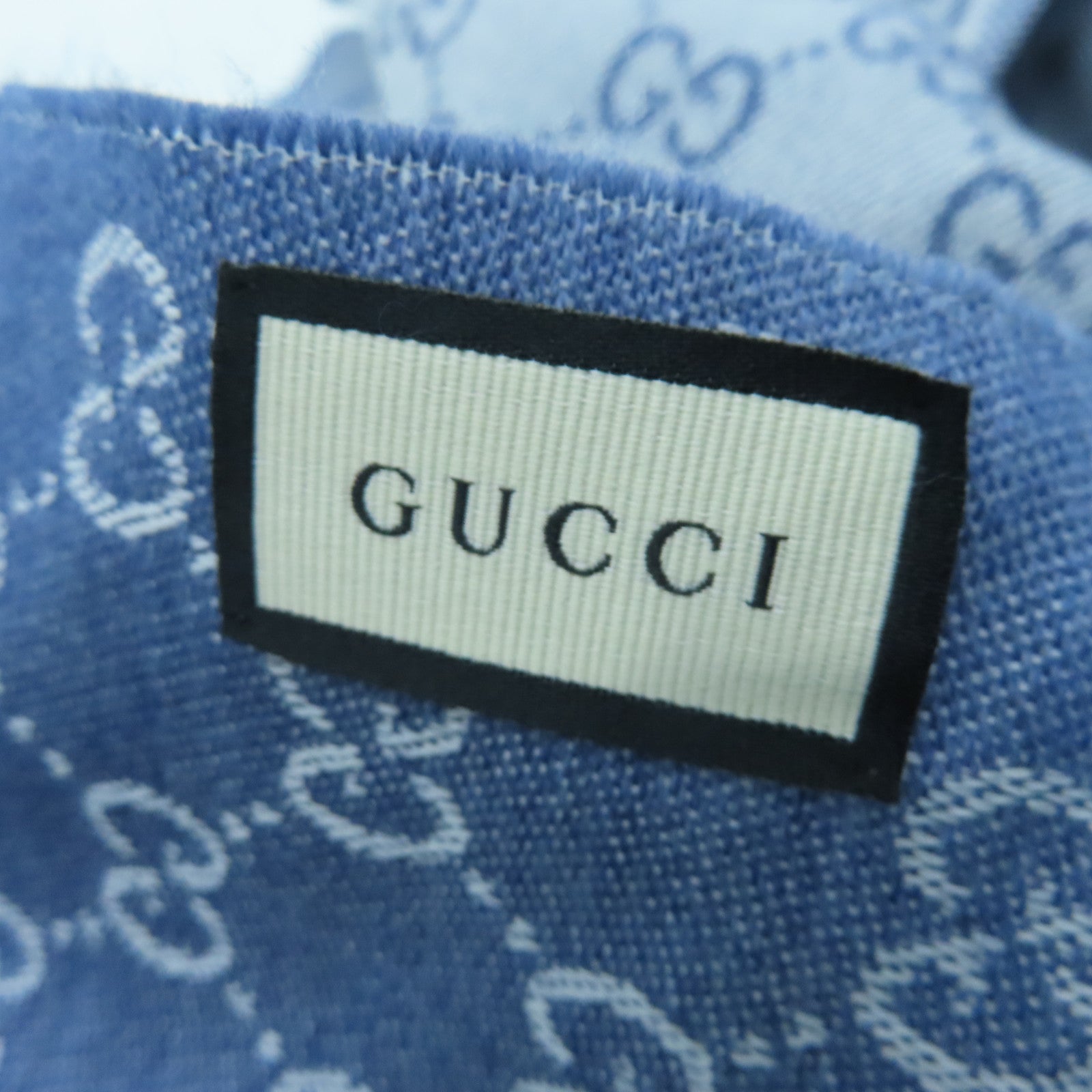 GUCCI 羊毛Scarf圍巾藍色/灰色