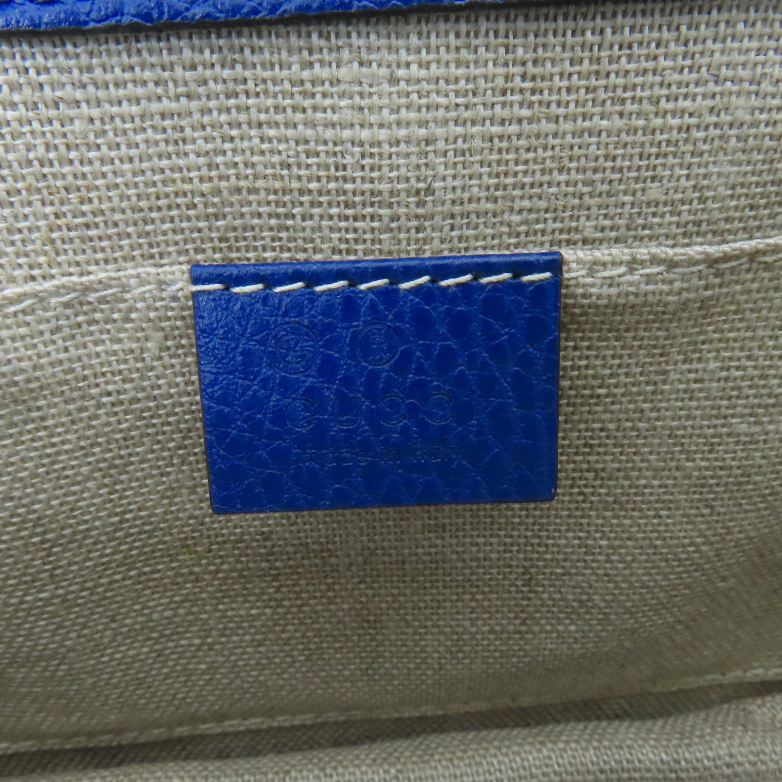 GUCCI 牛皮皮革Chain Shoulder金扣鏈帶肩背袋藍色