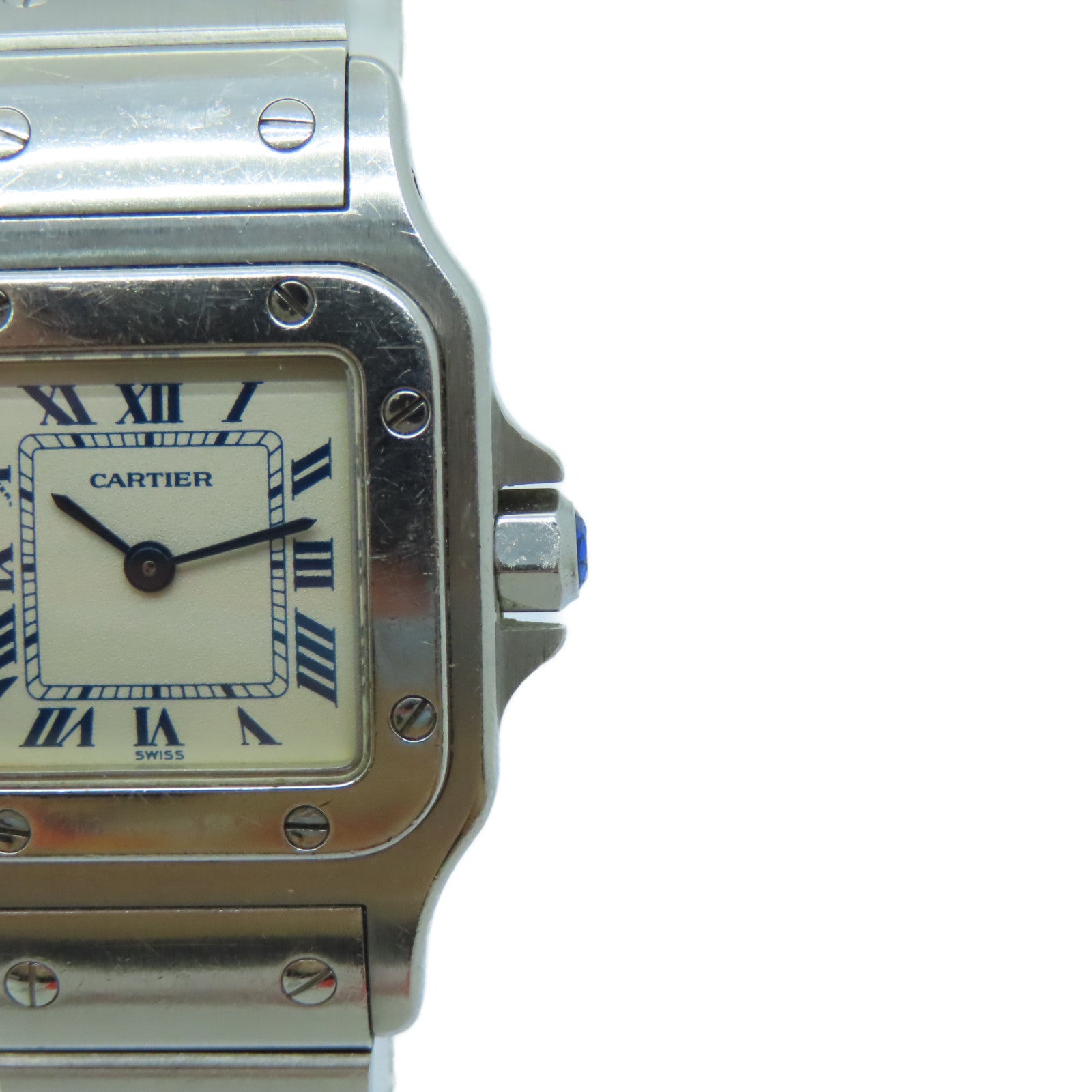 CARTIER Santos Galbee不鏽鋼手錶石英機芯白色