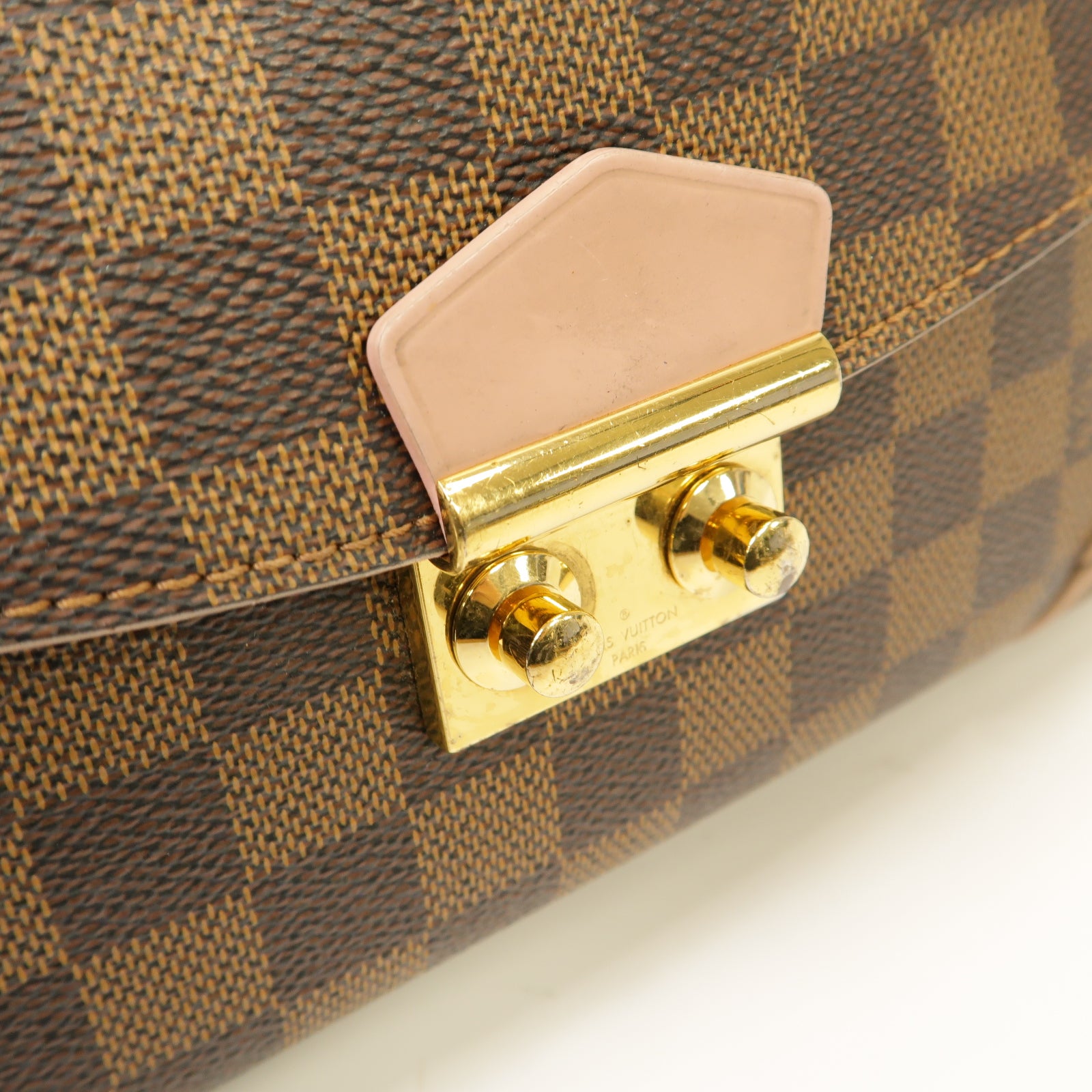 LOUIS VUITTON Damier Caissa Clutch Cherry Shoulder Bag金扣鏈帶肩背袋棕色