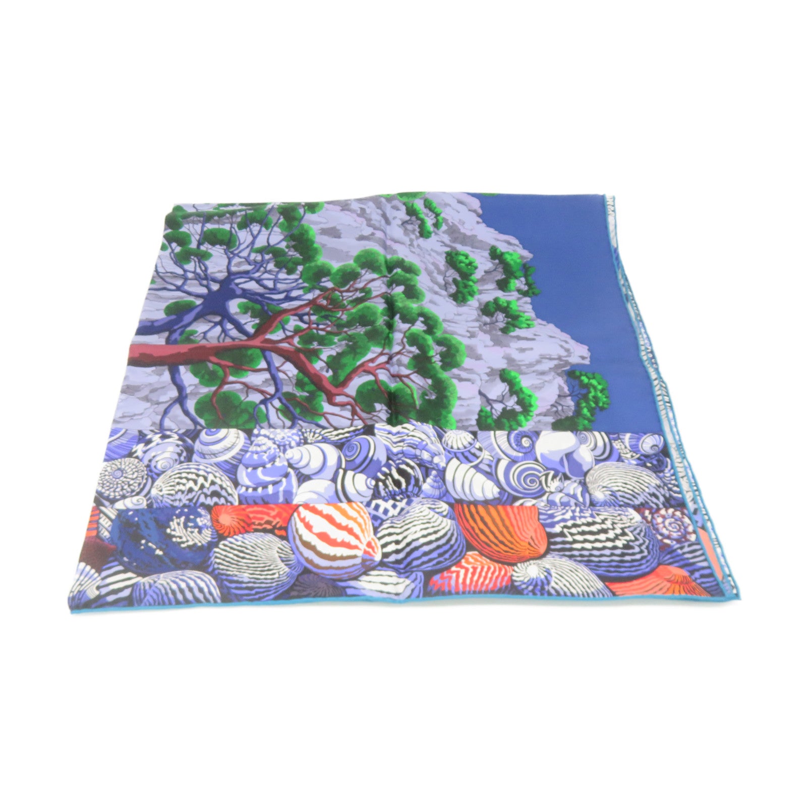 HERMES 【激減優惠】絲質Scarf 90x90絲巾藍色/彩色
