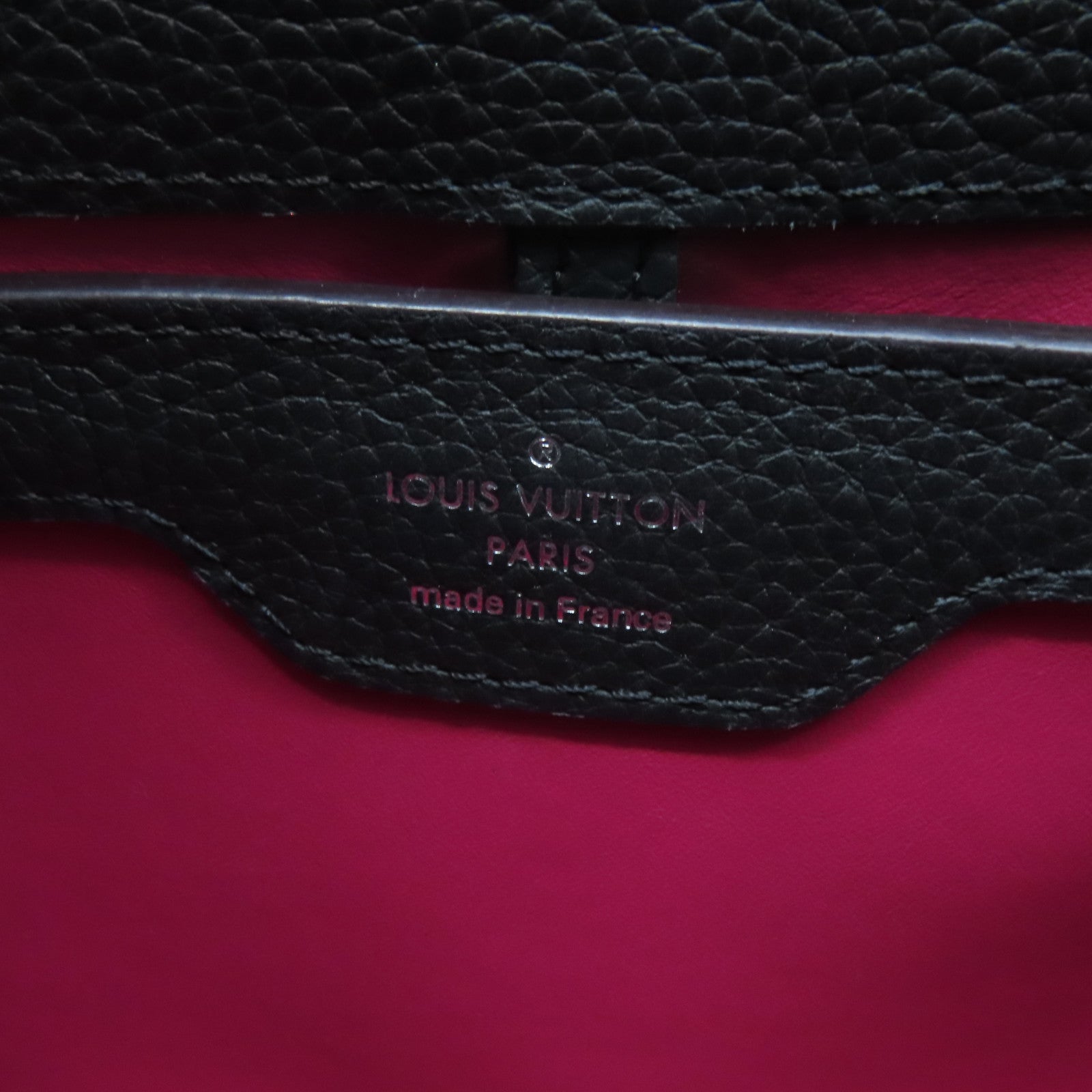 LOUIS VUITTON Taurillon Leather/Snakeskin Leather Capucines BB Silver Buckle Handle Shoulder Back Dual Use Black