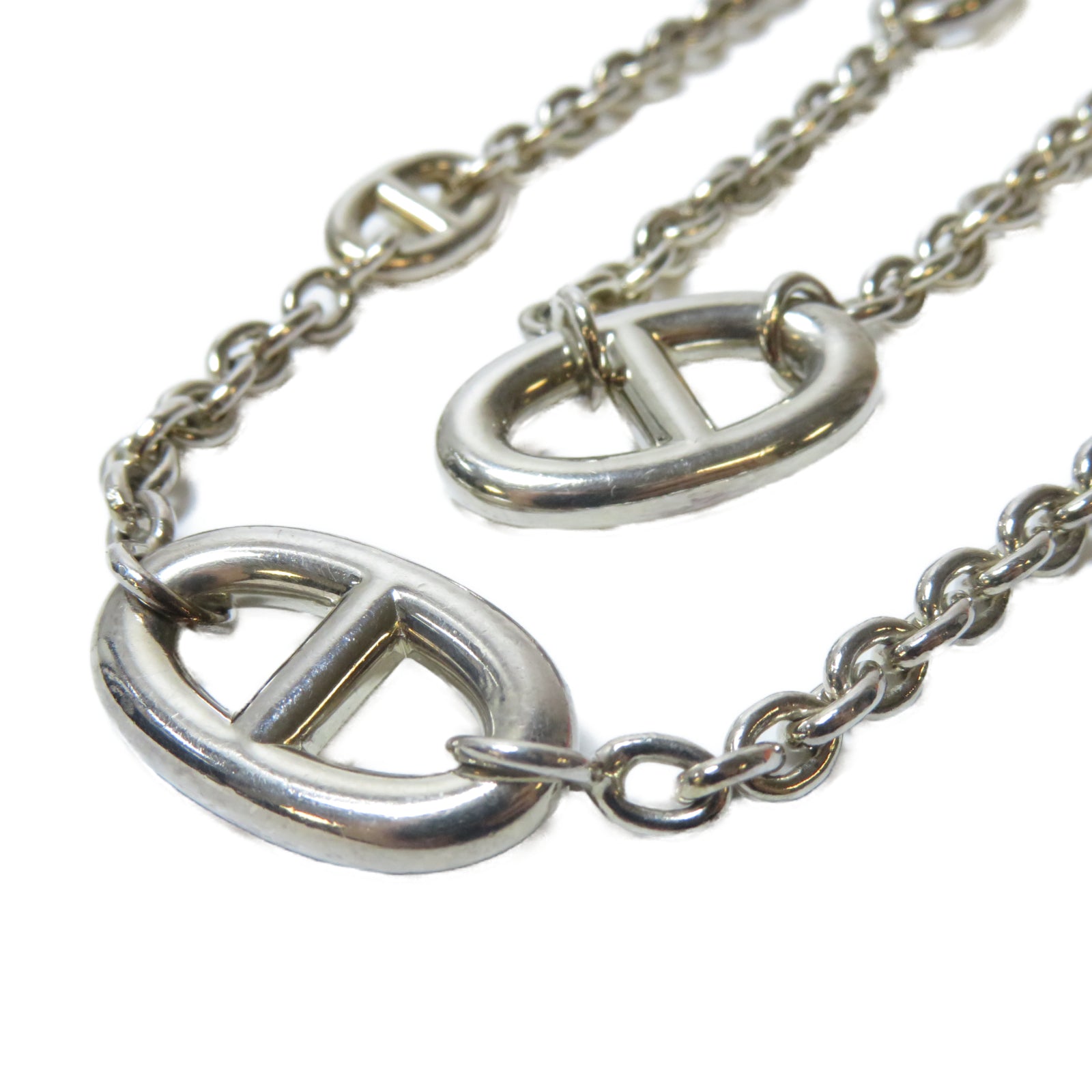 HERMES 925純銀Chaine D'Ancre Necklace項鏈銀色