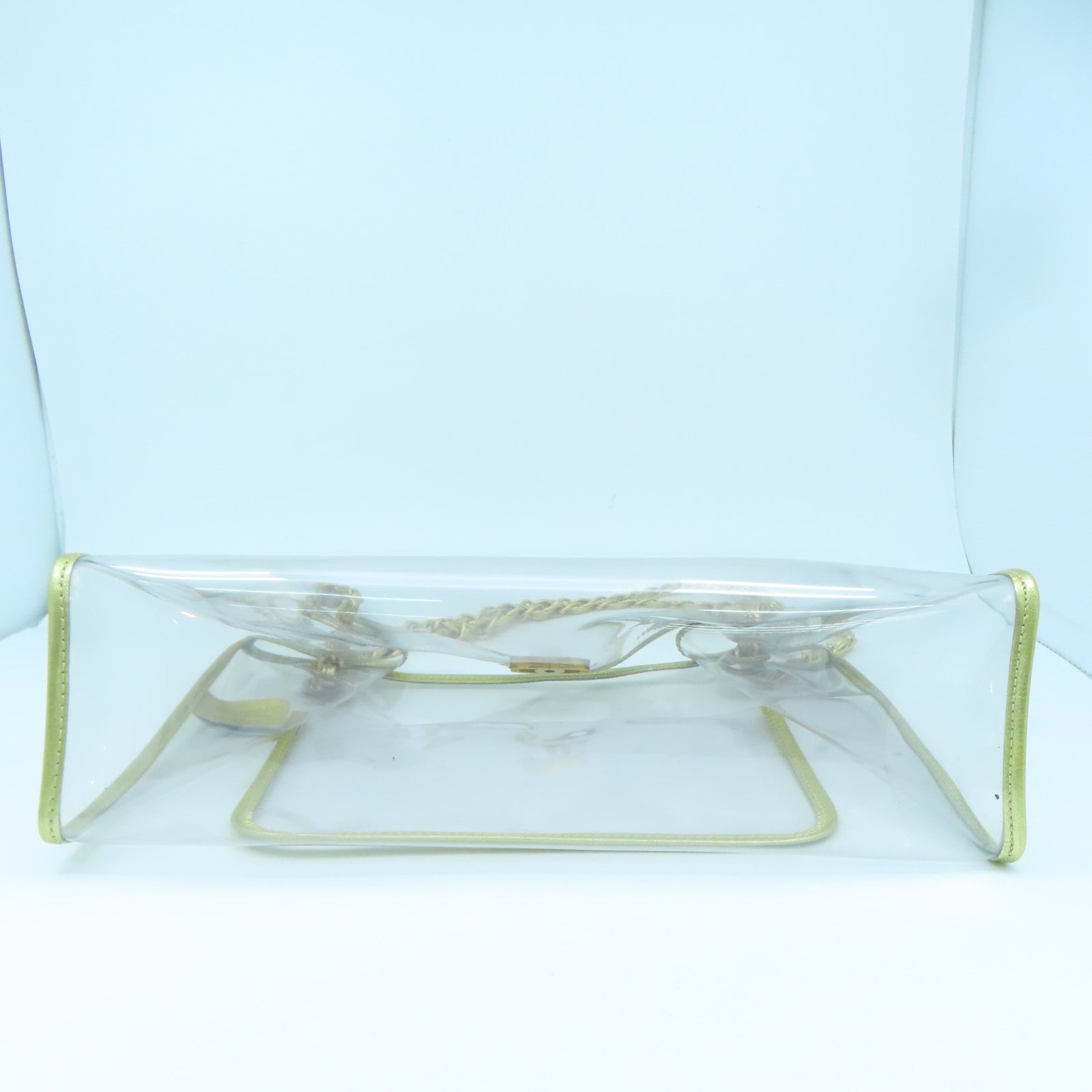 CHANEL PVC Chain Shoulder Gold Shoulder Bag Clear/Gold