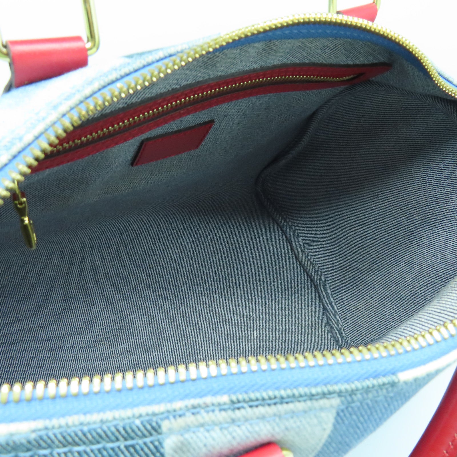 LOUIS VUITTON 【激減優惠】Monogram Denim Speedy 30 Bandouliere金扣手挽肩背兩用袋藍色