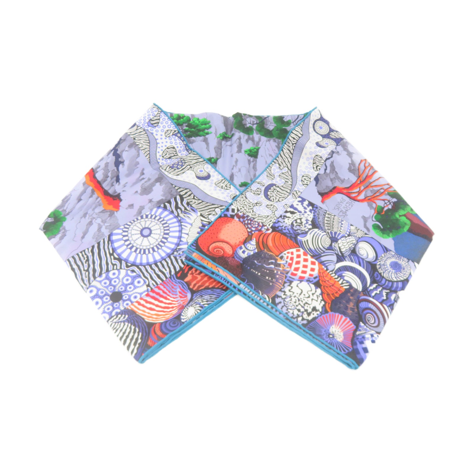 HERMES 【激減優惠】絲質Scarf 90x90絲巾藍色/彩色