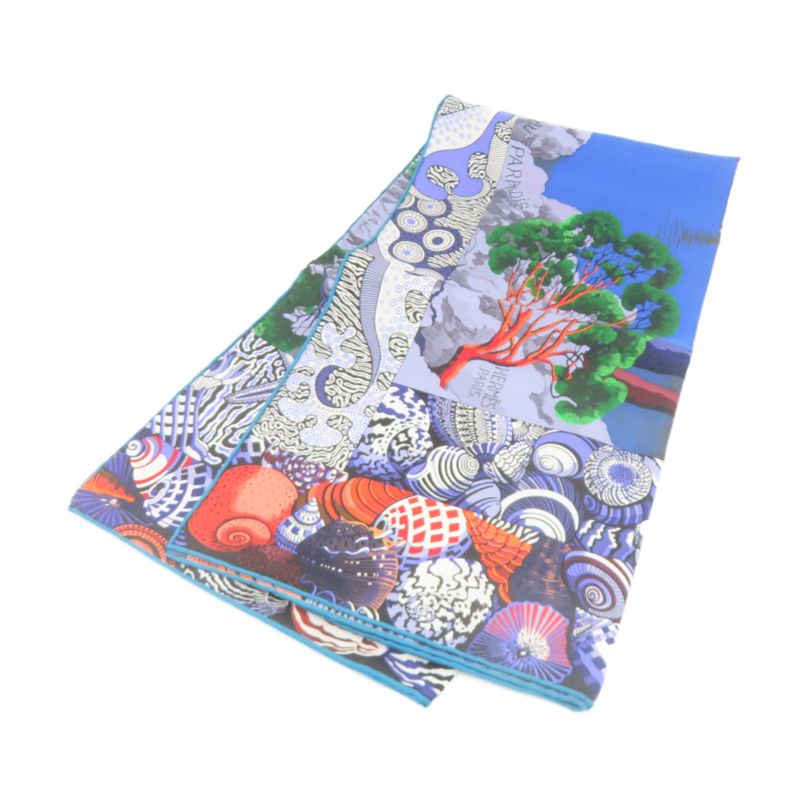 HERMES 【激減優惠】絲質Scarf 90x90絲巾藍色/彩色