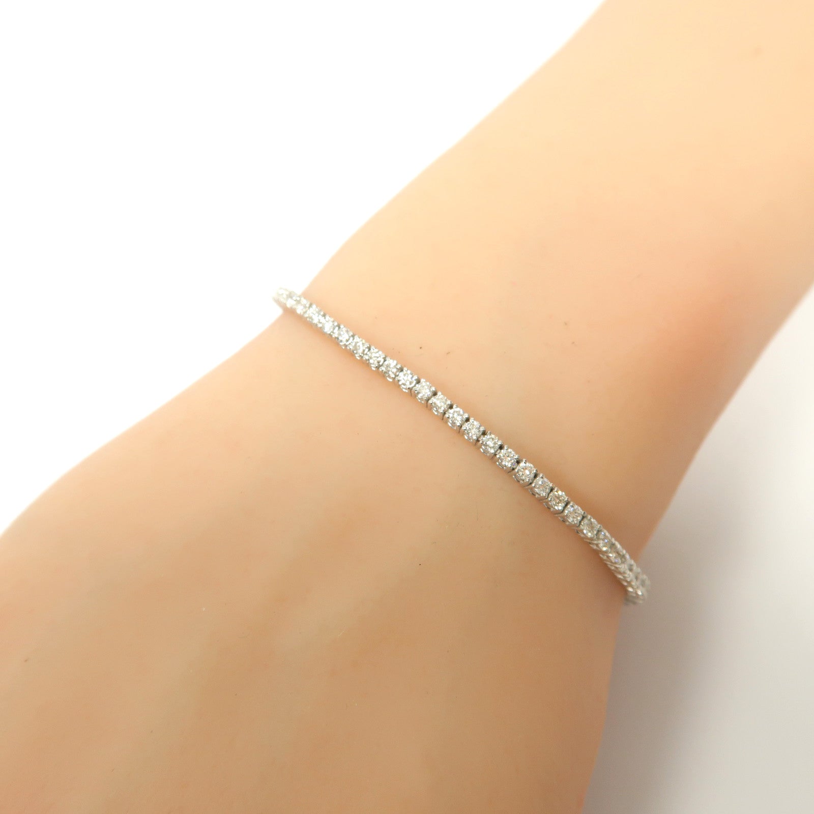 JEWELRY 18K白金Diamond Bracelet 1.88ct鑽石手鏈銀色