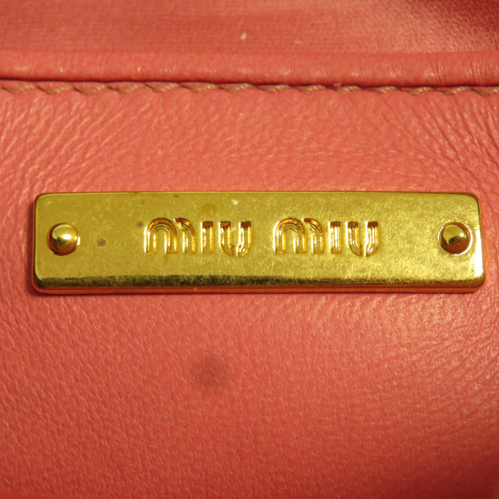 Miu Miu 羊皮皮革Chain Shoulder金扣鏈帶肩背袋粉紅色