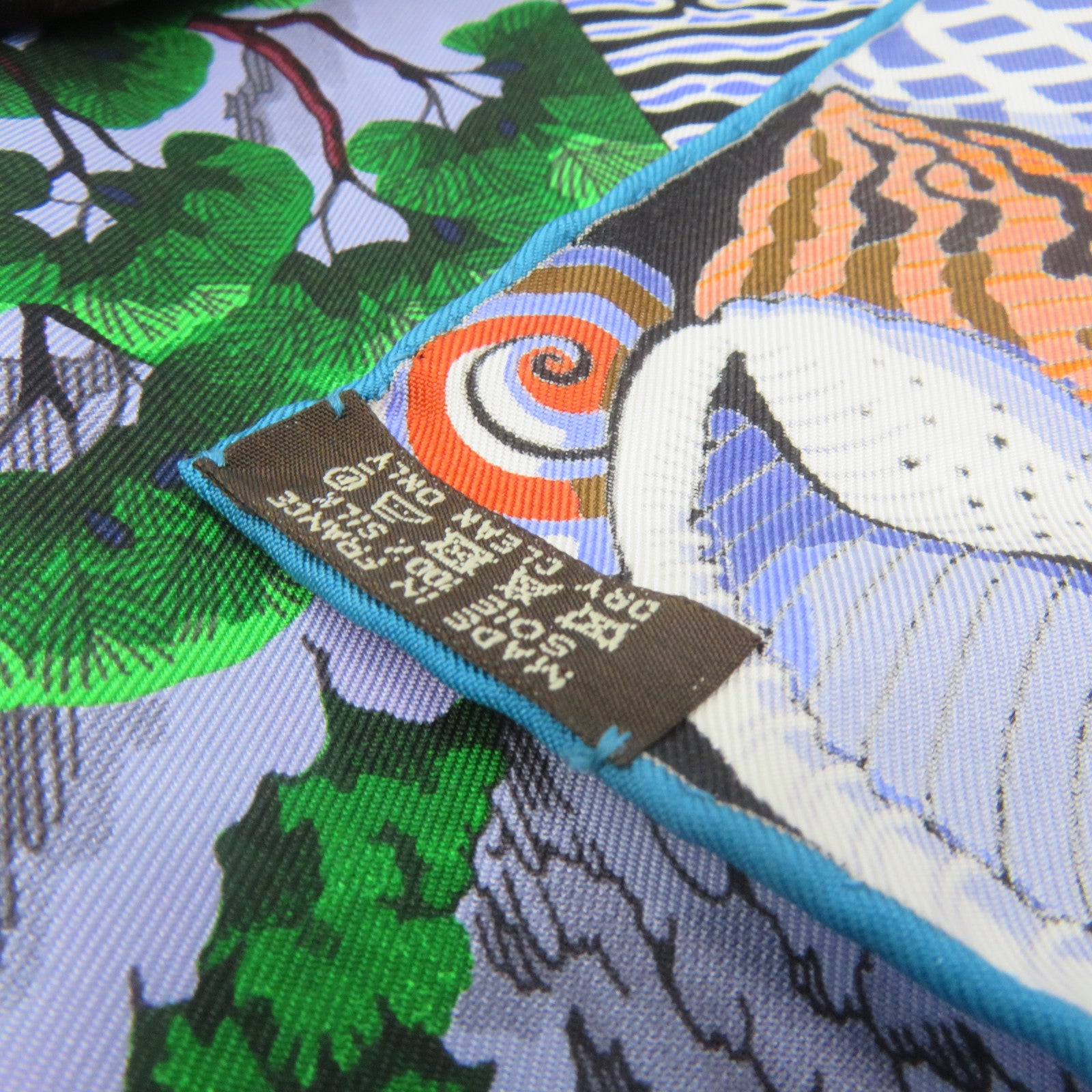 HERMES 【激減優惠】絲質Scarf 90x90絲巾藍色/彩色