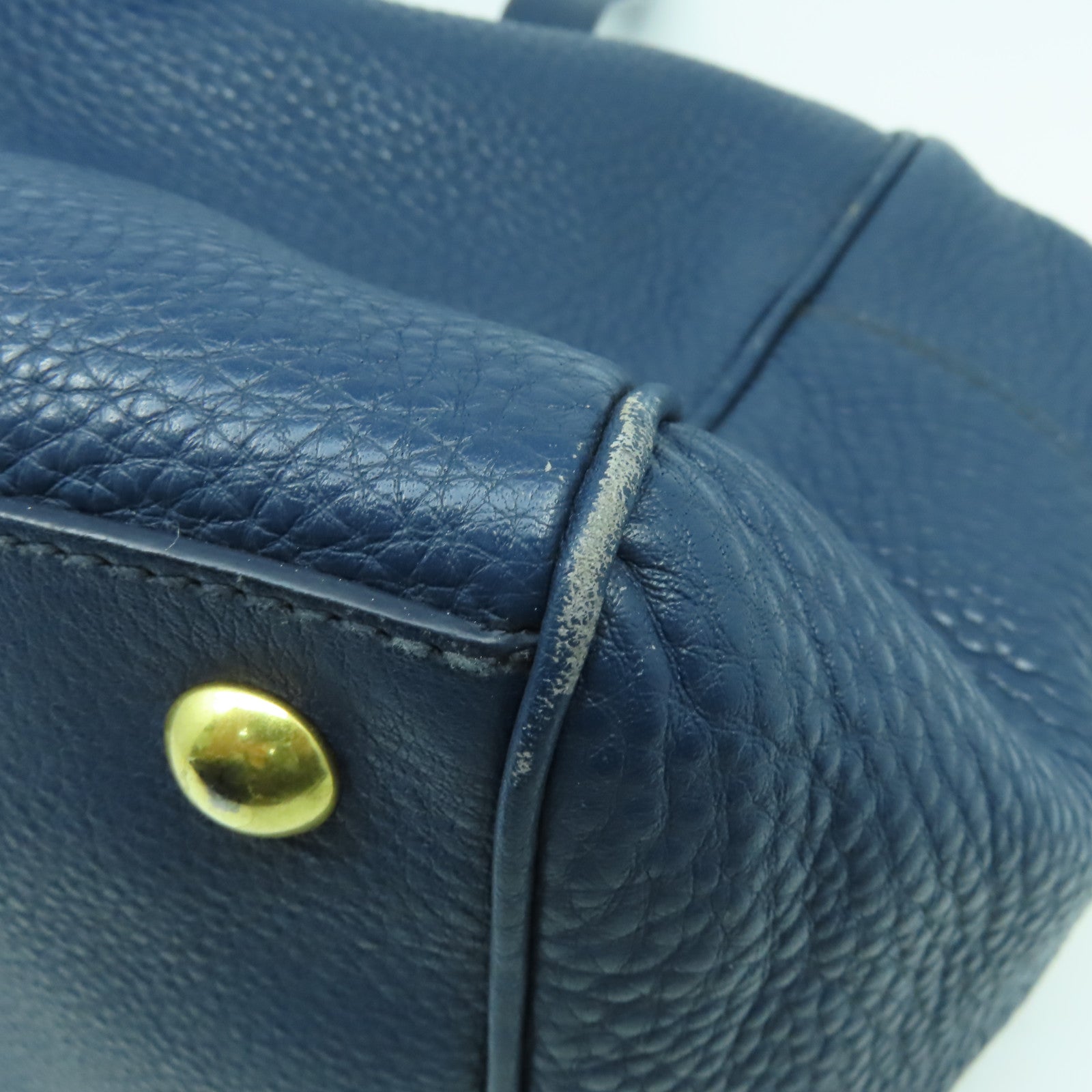 Miu Miu 牛皮皮革Shoulder Bag金扣肩背袋藍色