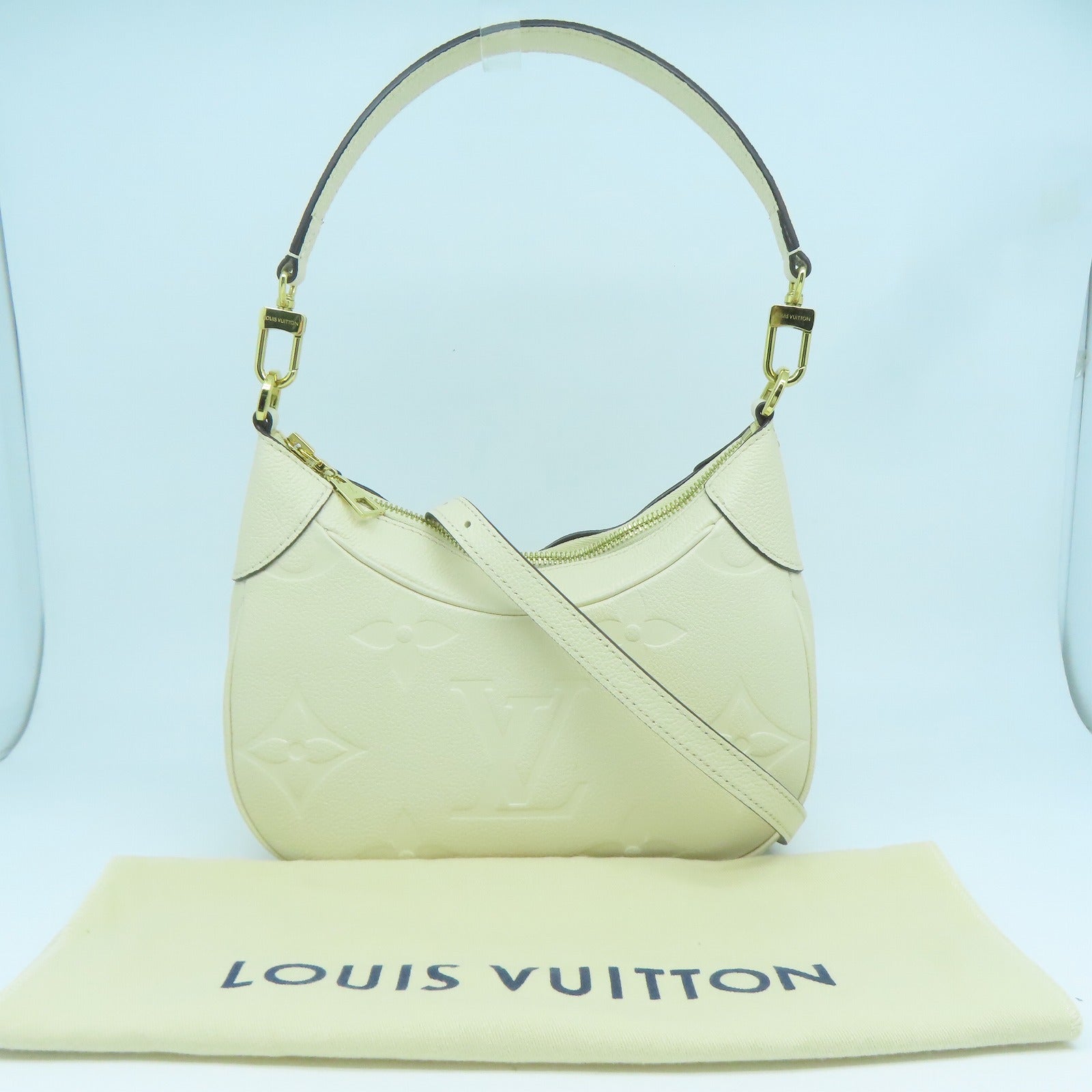 LOUIS VUITTON 【激減優惠】牛皮皮革Bagatelle Bag金扣手挽肩背兩用袋白色