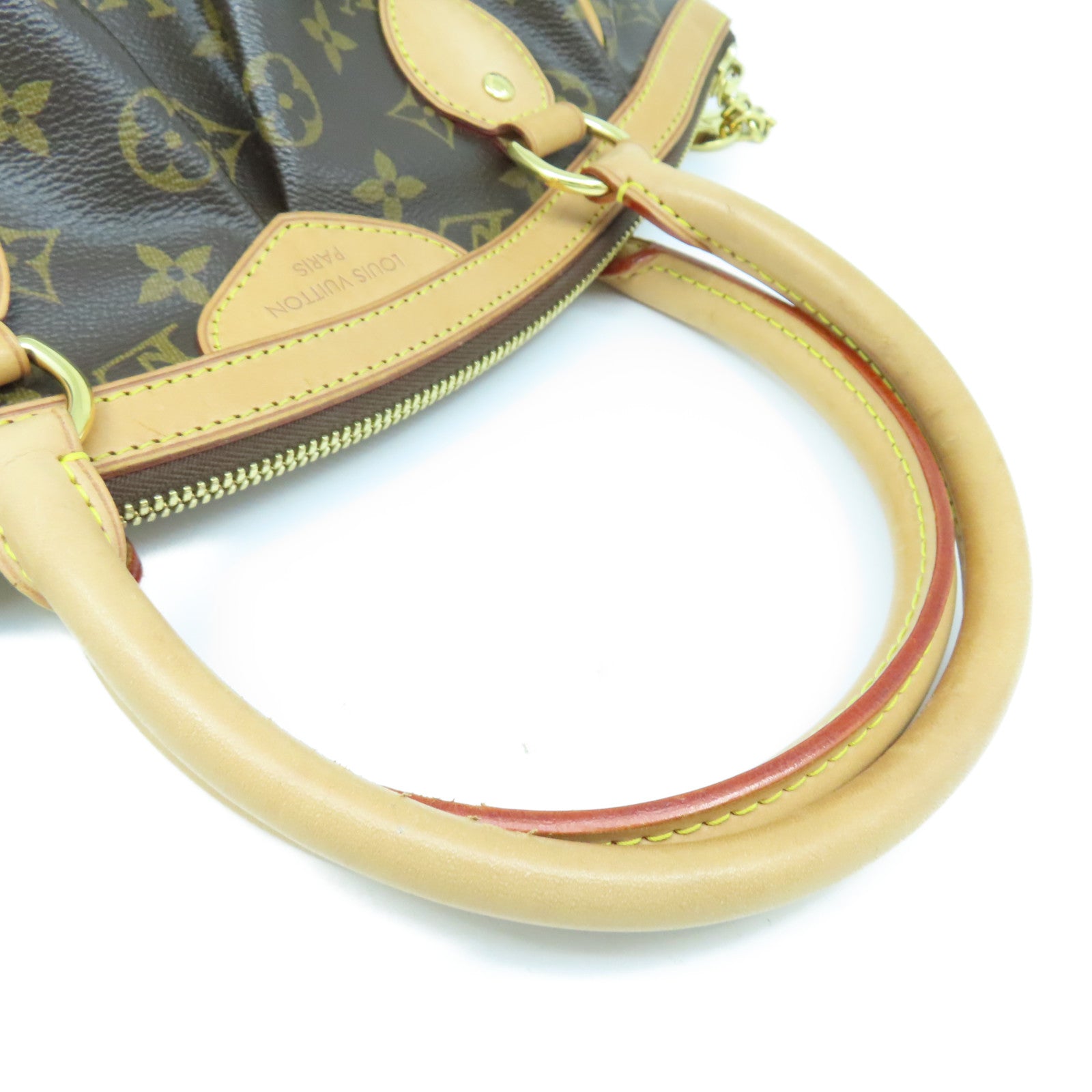 LOUIS VUITTON Monogram Beverly MM金扣肩背袋棕色