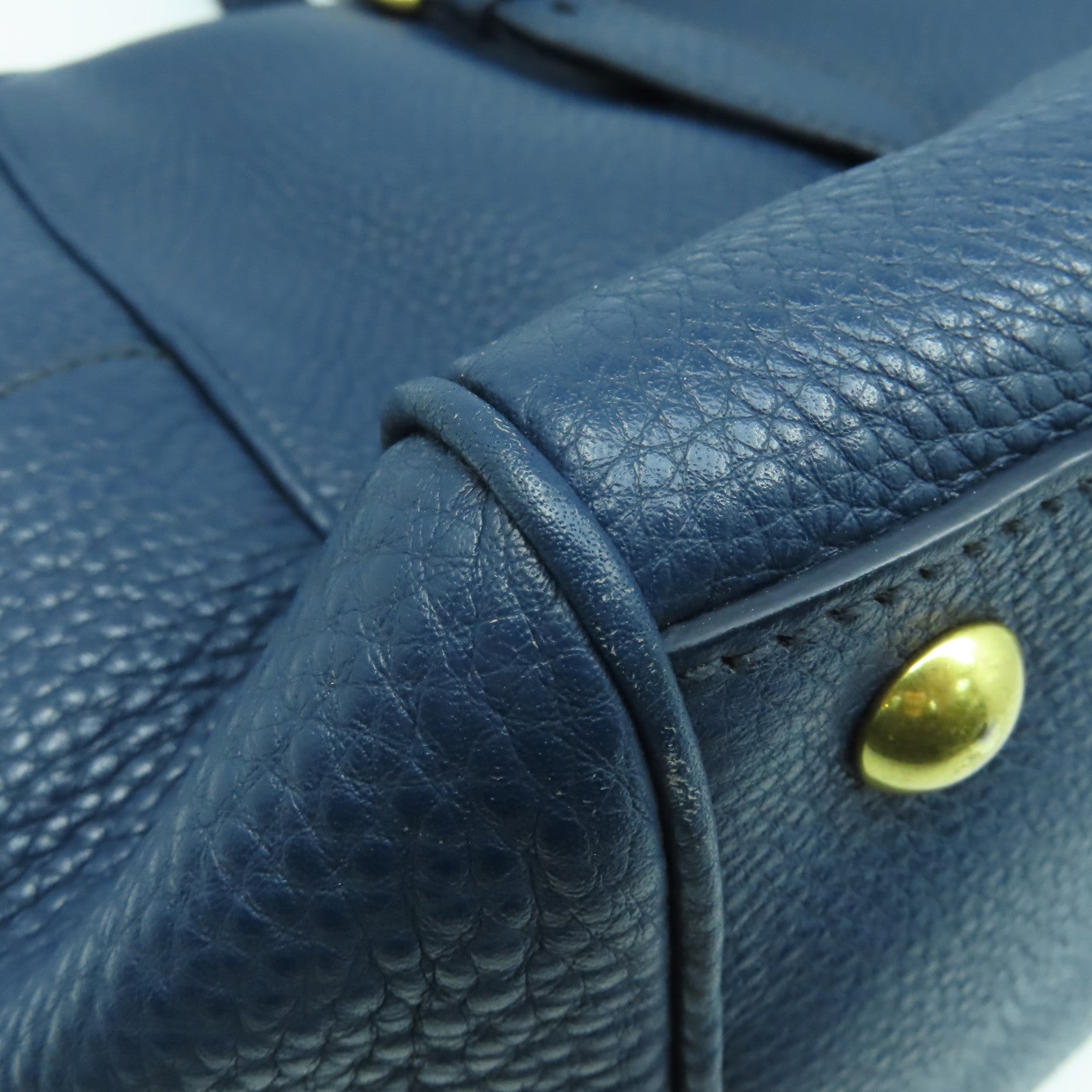 Miu Miu 牛皮皮革Shoulder Bag金扣肩背袋藍色
