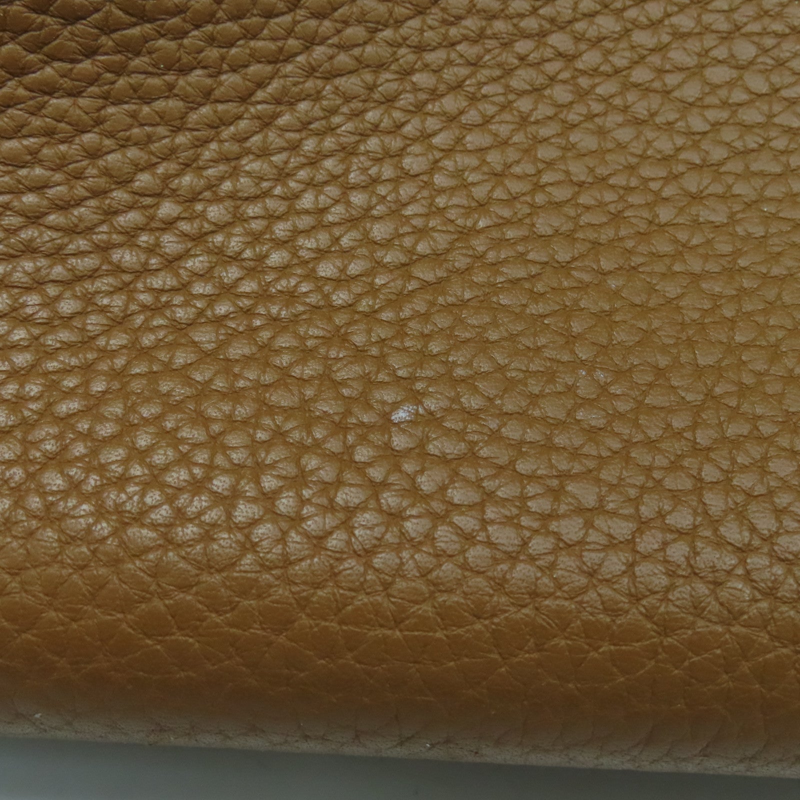 HERMES Clemence皮革Victolia銀扣手挽袋金色#37