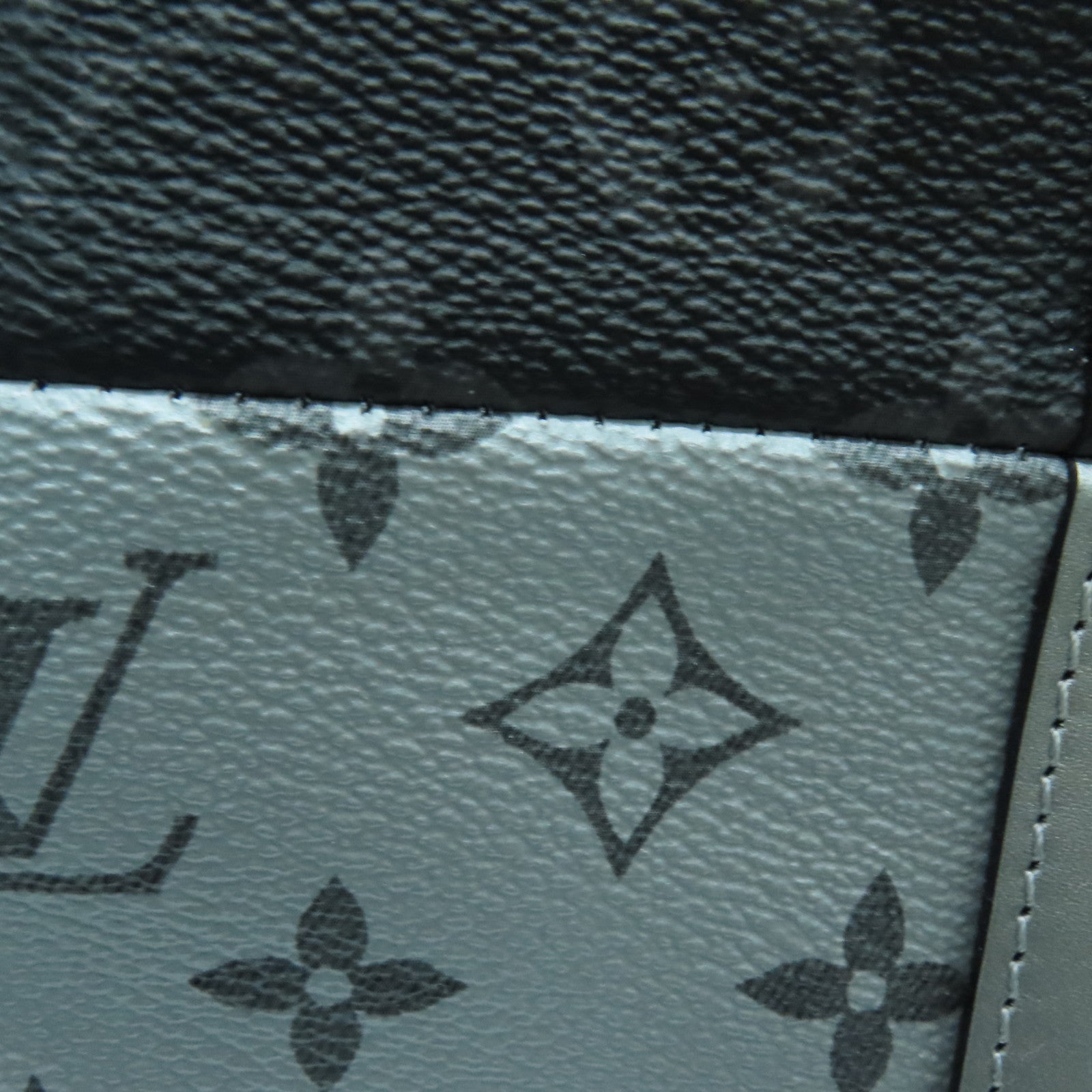 LOUIS VUITTON Monogram Eclipse Keepall 50 Silver Buckle Handle Shoulder Bag Black/Silver