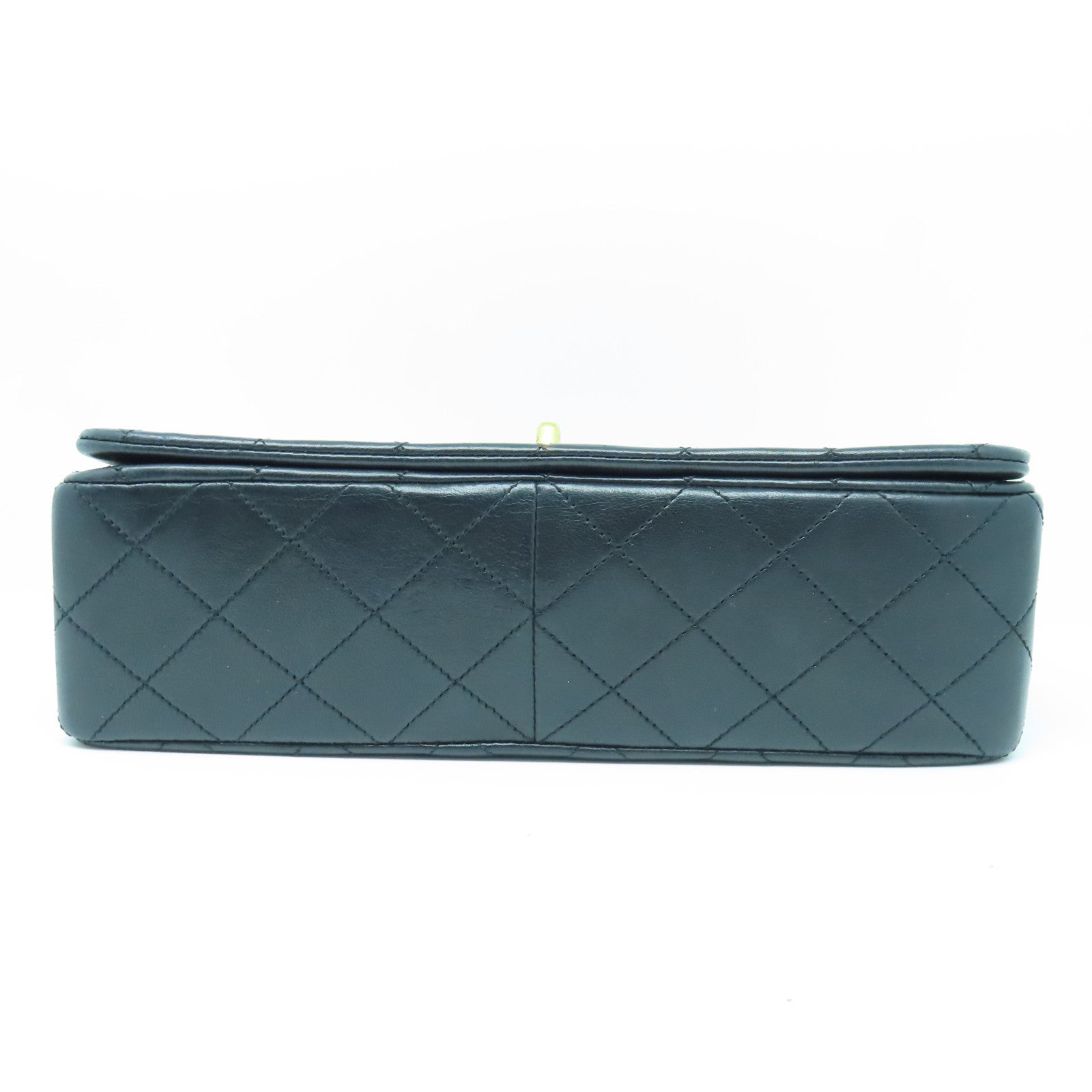 CHANEL 菱格羊皮皮革Chain Shoulder Bag金扣鏈帶肩背袋黑色