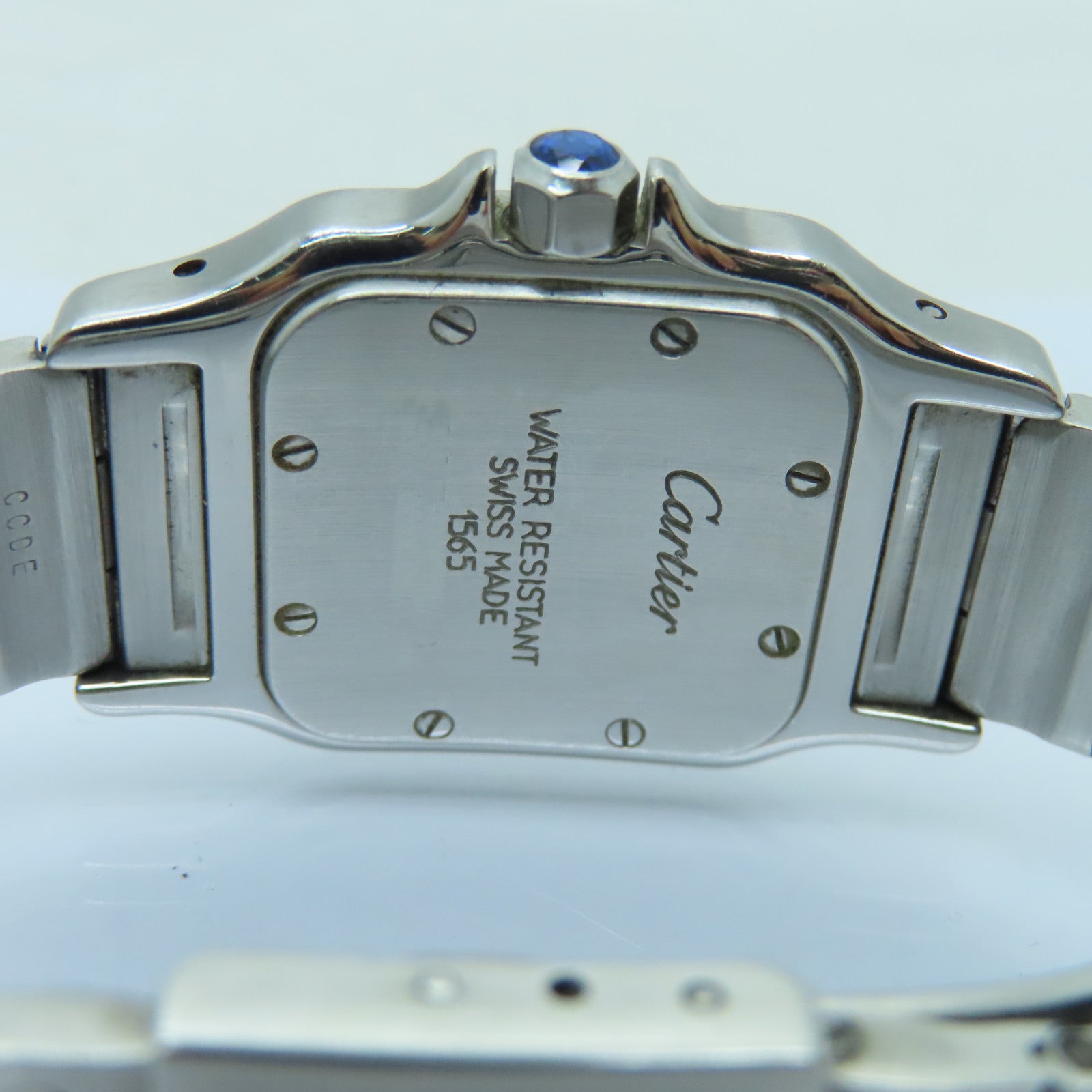 CARTIER Santos Galbee不鏽鋼手錶石英機芯白色