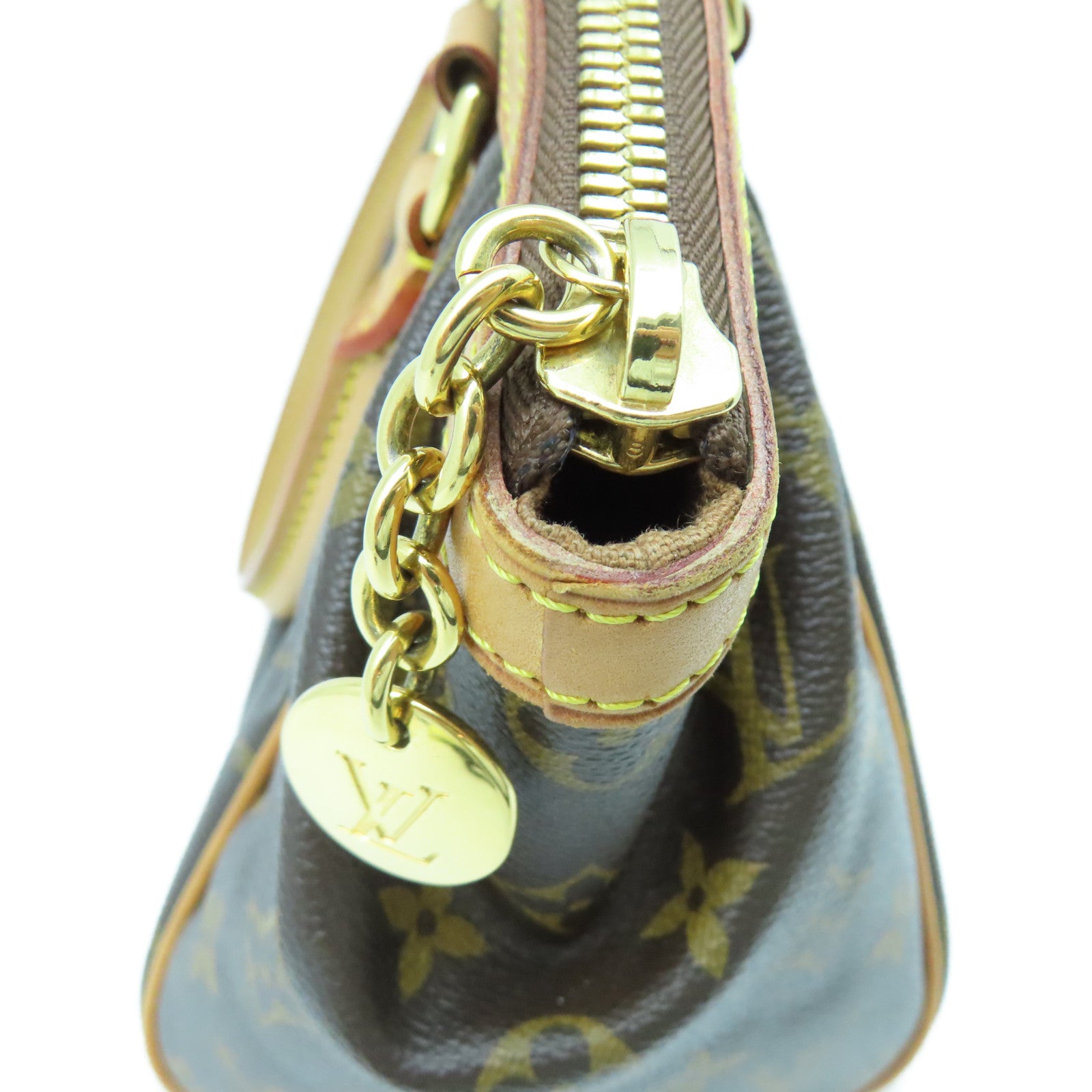 LOUIS VUITTON Monogram Beverly MM金扣肩背袋棕色