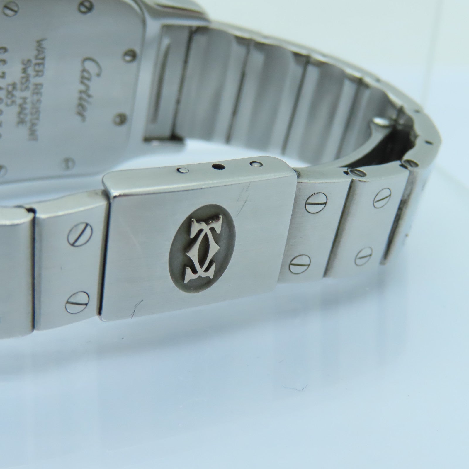 CARTIER Santos Galbee不鏽鋼手錶石英機芯白色