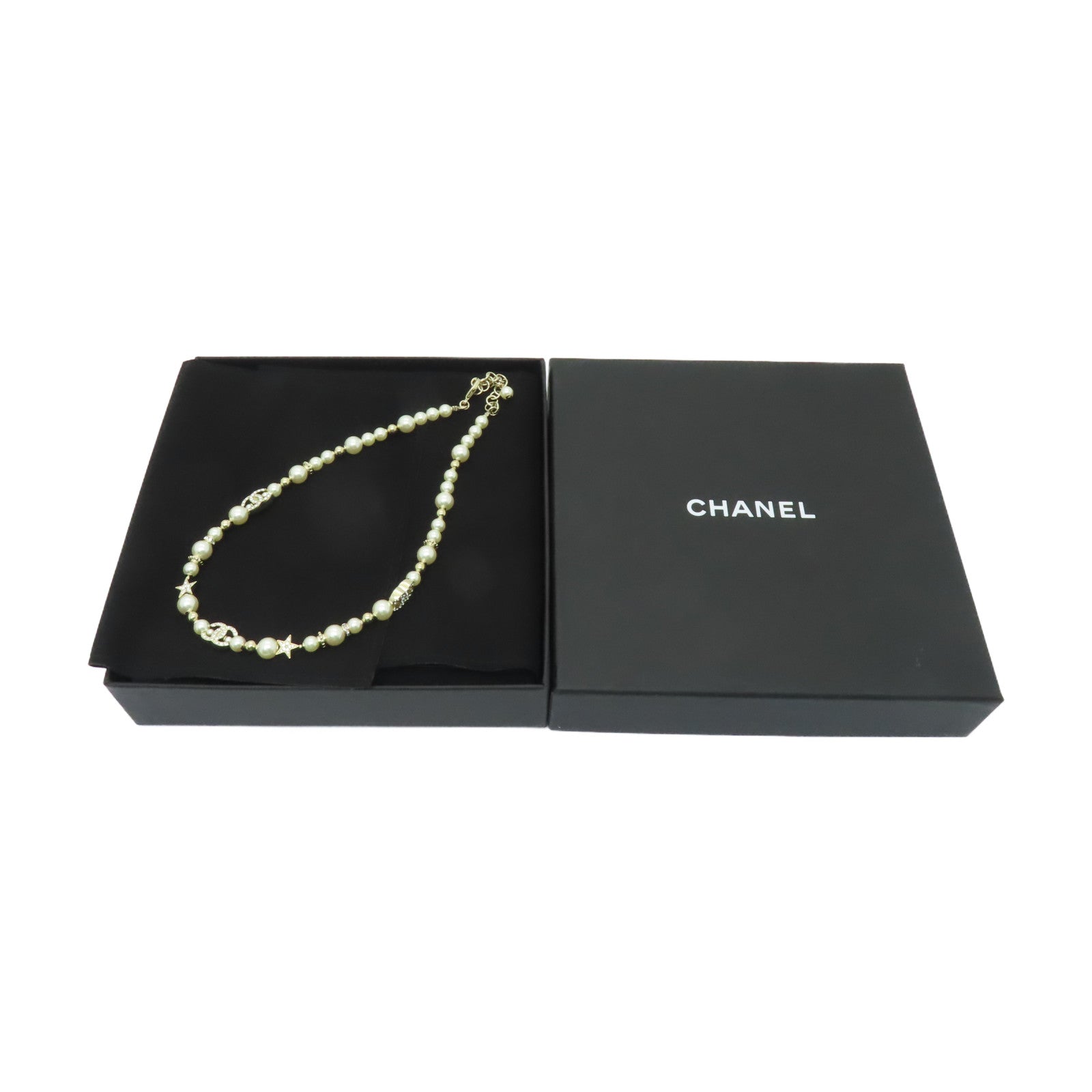 CHANEL PVC/金屬Necklace項鍊白色/金色