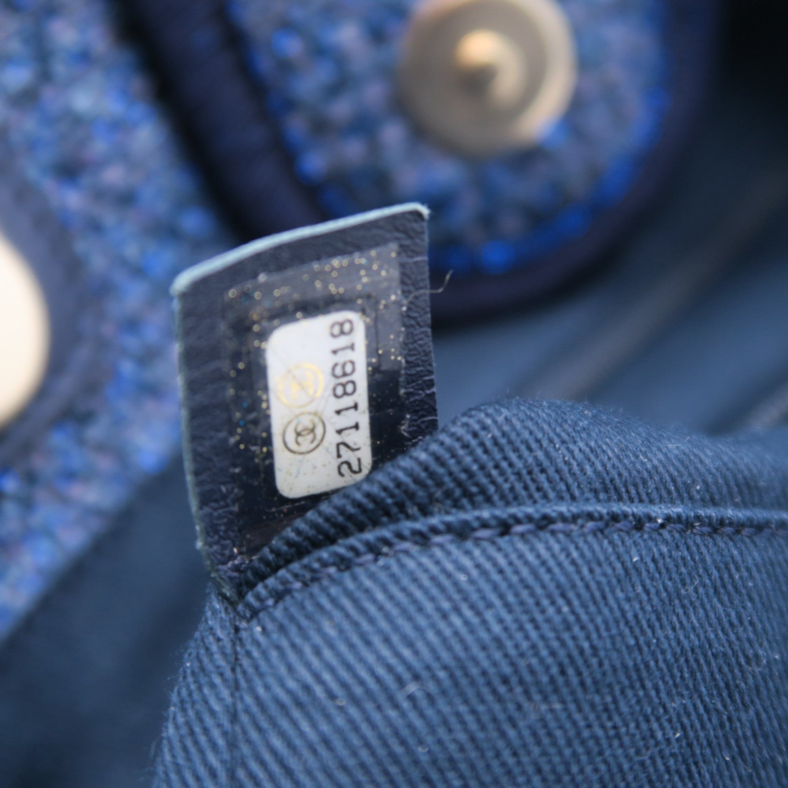 CHANEL 帆布Deauville Bag金扣手挽袋海軍藍色