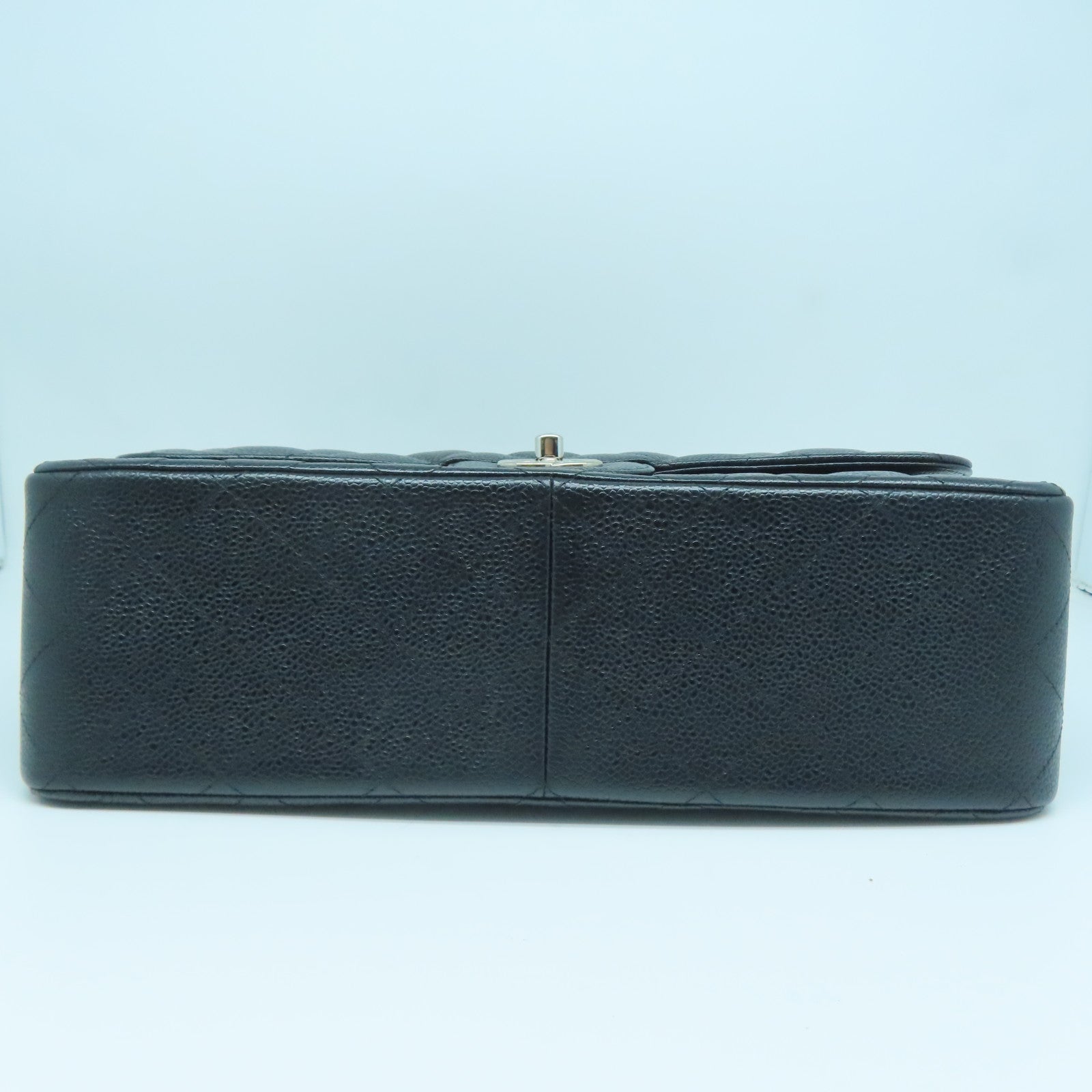 CHANEL 菱格牛皮皮革Chain Shoulder Bag银扣链带肩背袋黑色