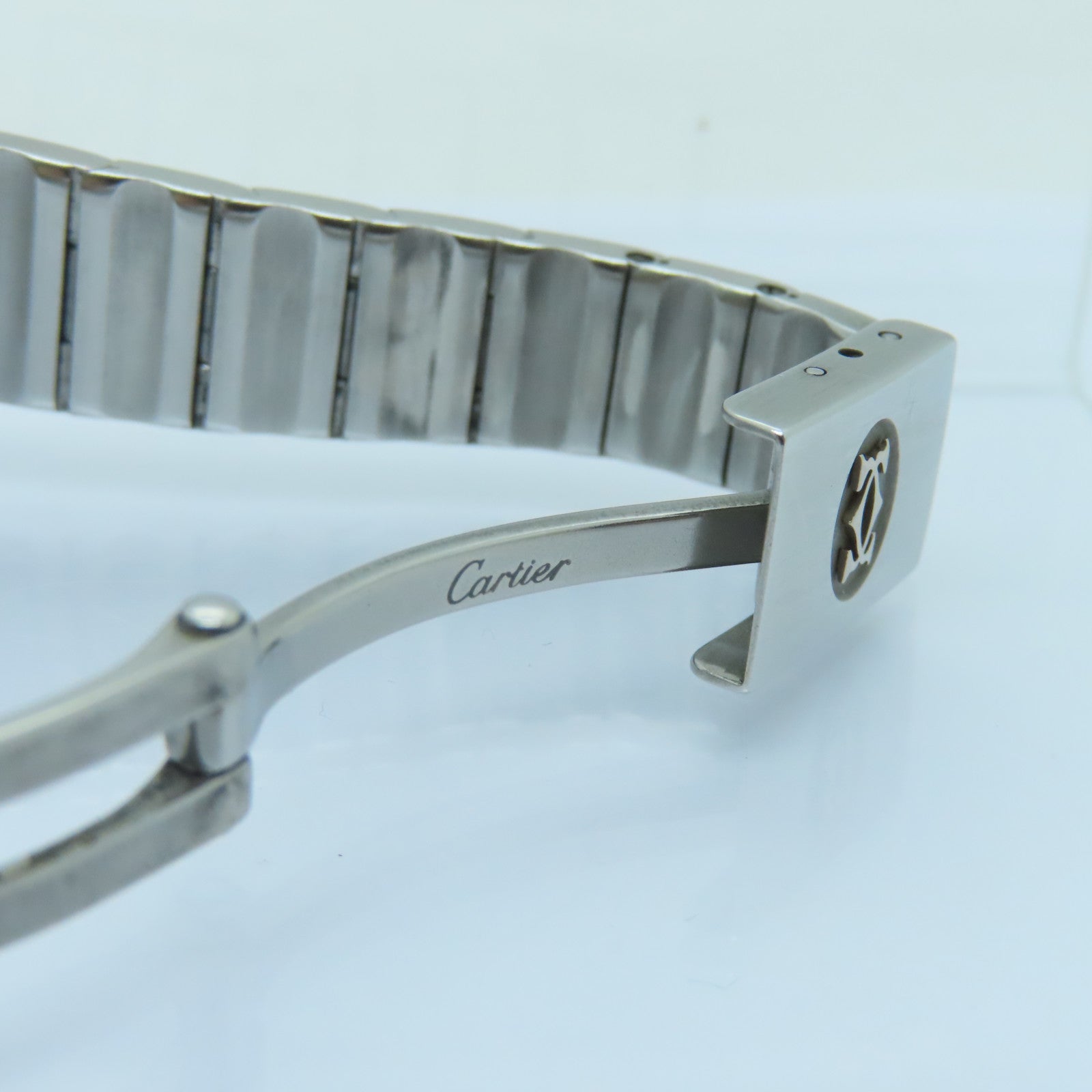 CARTIER Santos Galbee不鏽鋼手錶石英機芯白色