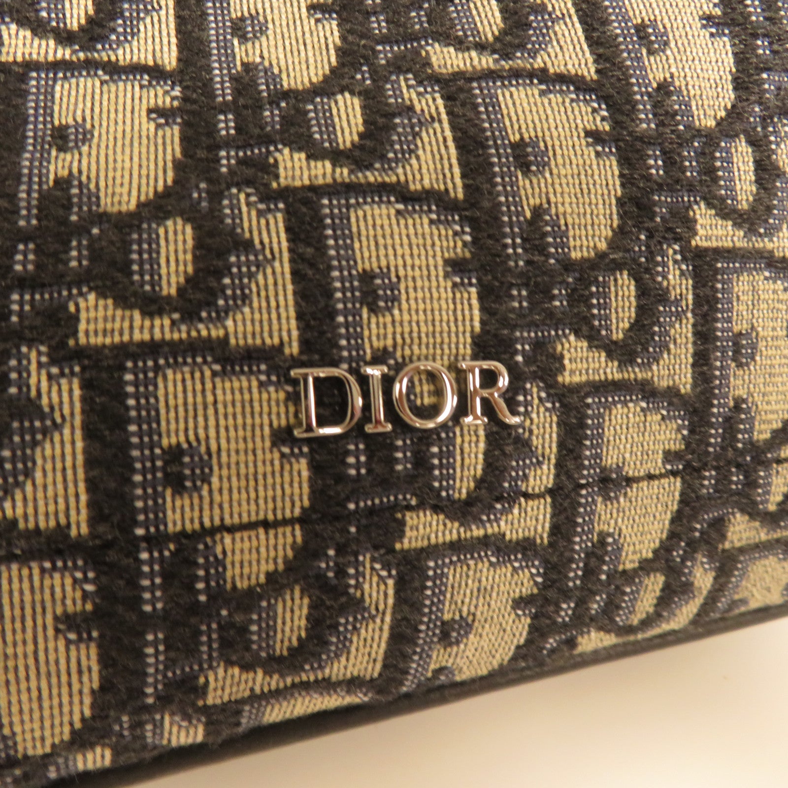 Dior 帆布Saddle Tote銀扣手挽肩背兩用袋深藍色