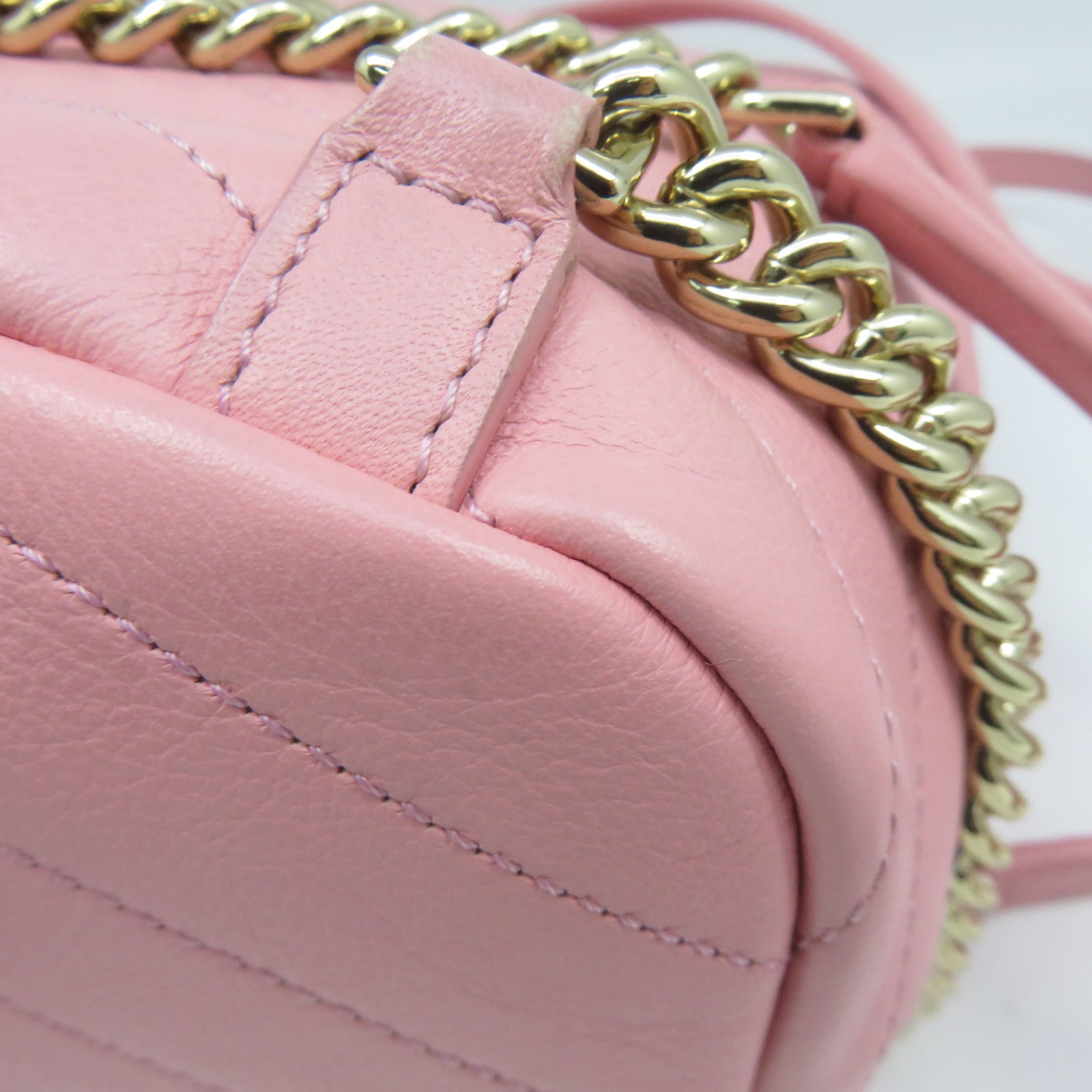 CHANEL 菱格牛皮皮革Backpack金扣背包粉紅色