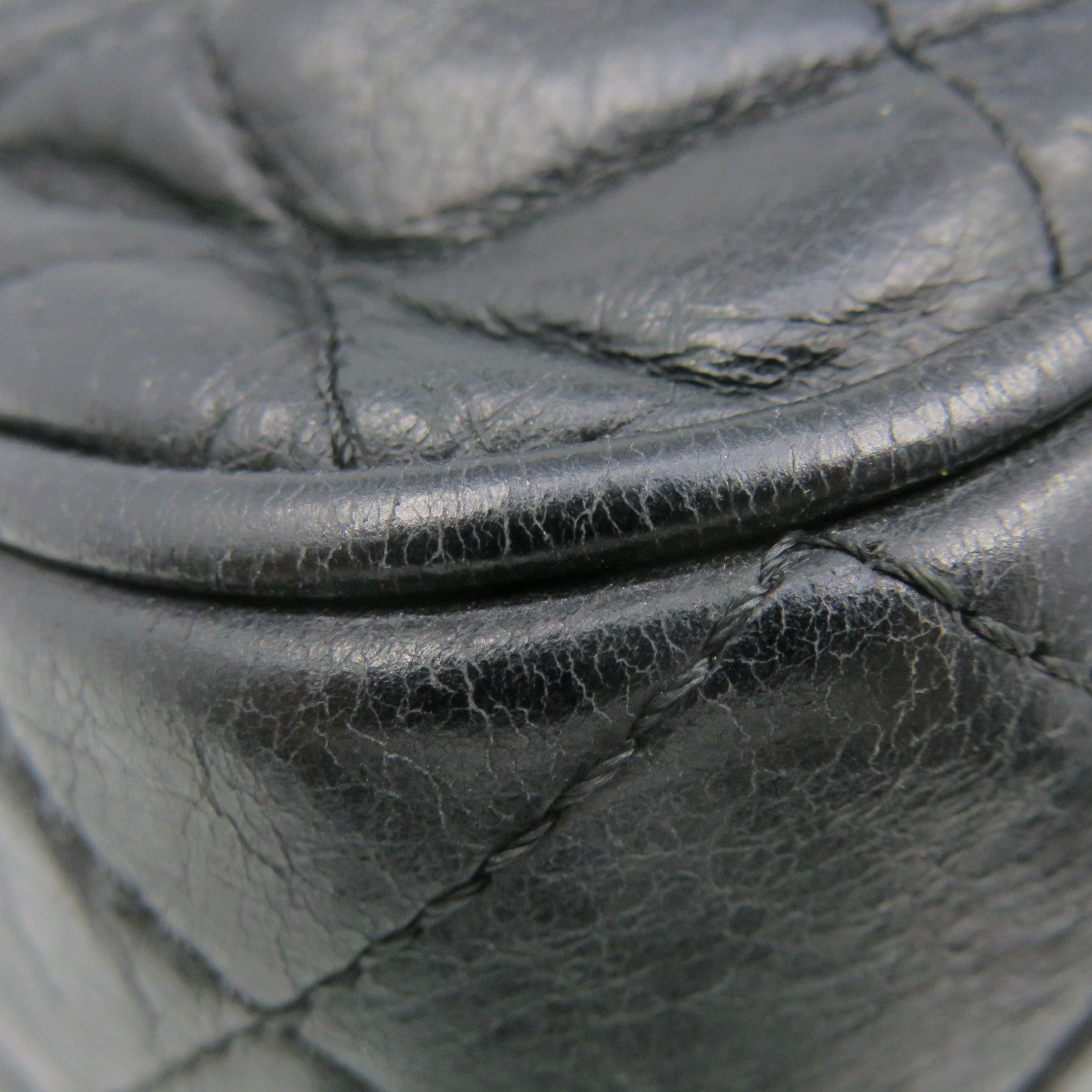 CHANEL 菱格牛皮皮革Chain Shoulder Bag銀扣鏈帶肩背袋黑色