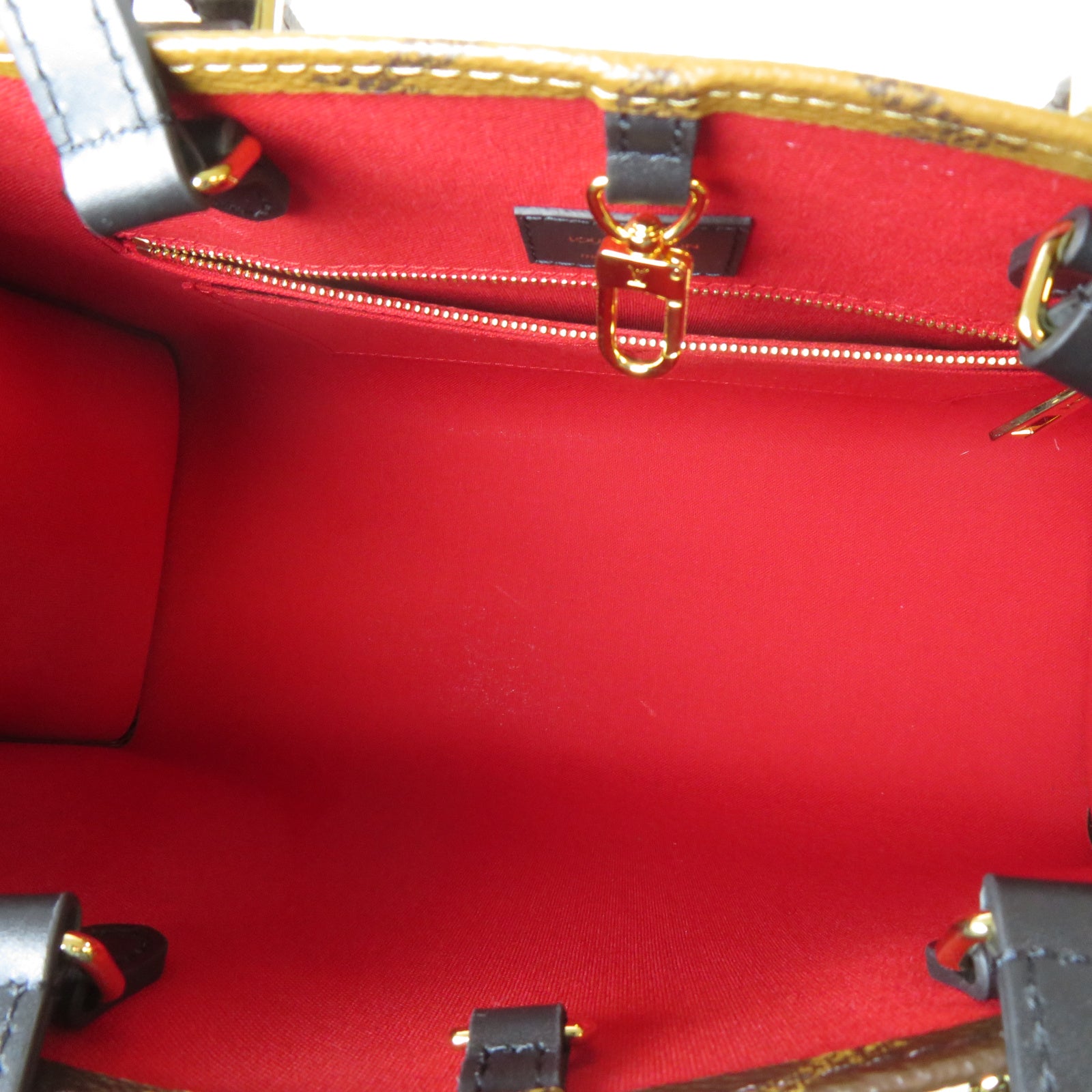 LOUIS VUITTON Monogram Giant OnTheGo MM金扣手挽肩背兩用袋啡色