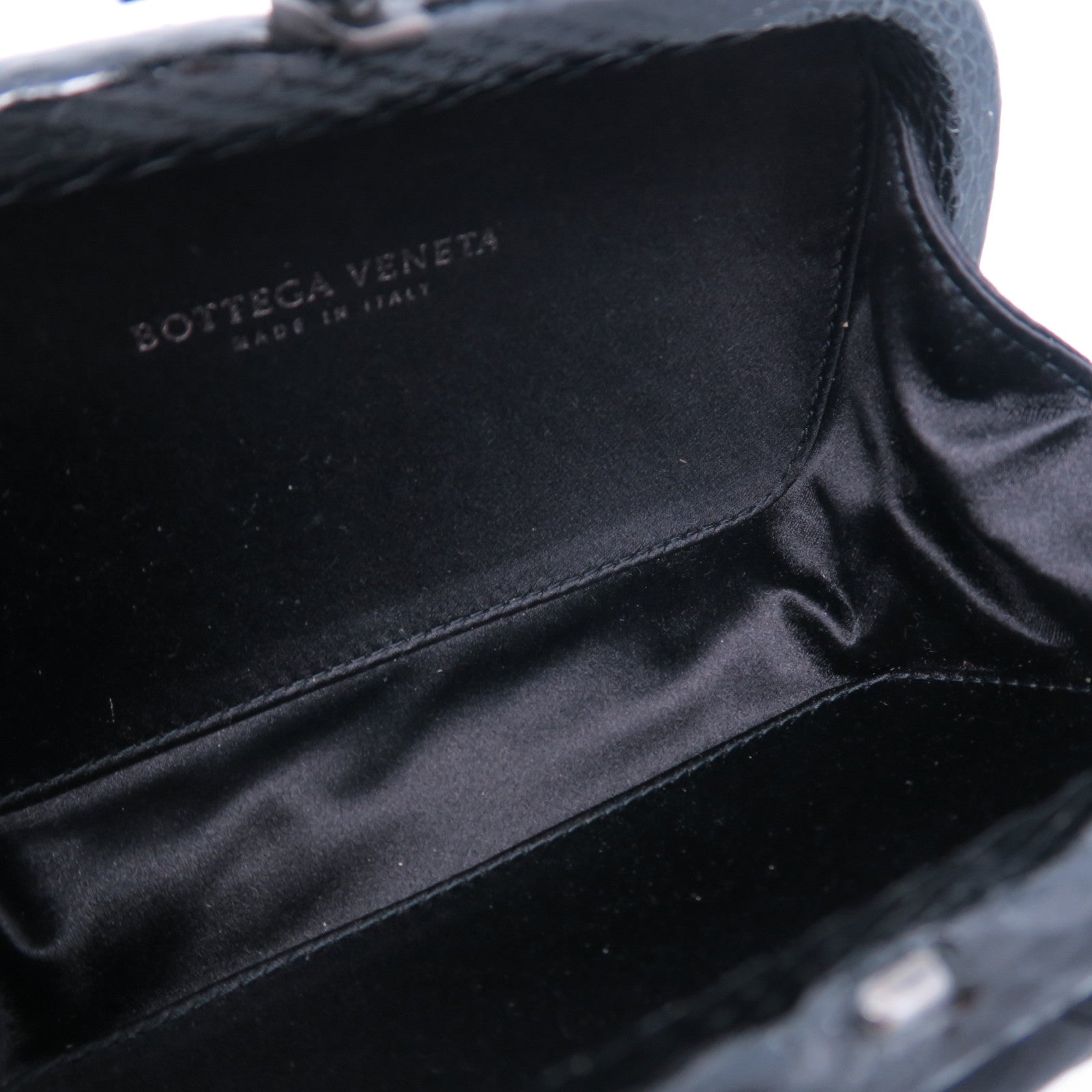 BOTTEGA VENETA 【激減優惠】緞製/蛇皮皮革Clutch Bag黑扣手拿包黑色