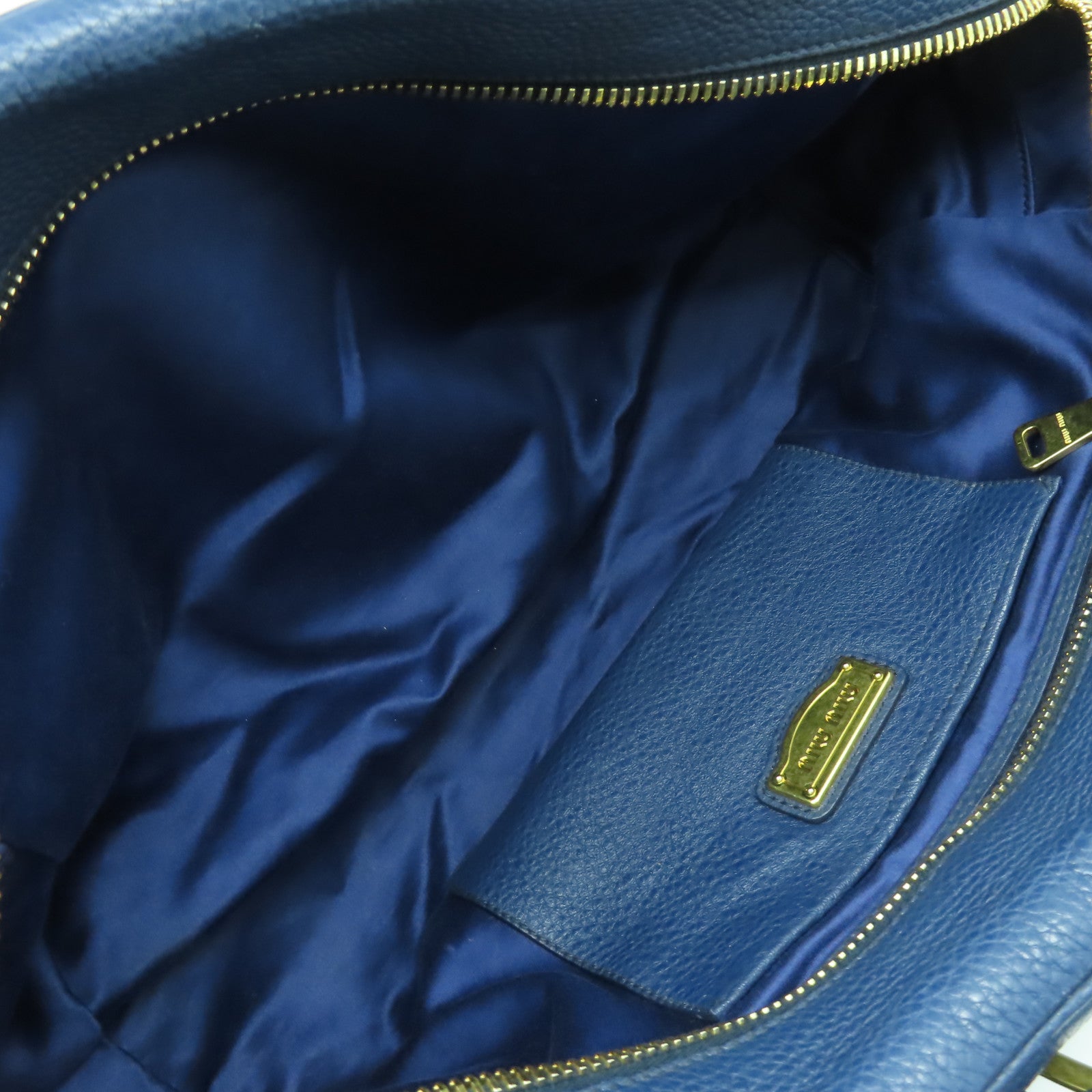 Miu Miu 牛皮皮革Shoulder Bag金扣肩背袋藍色