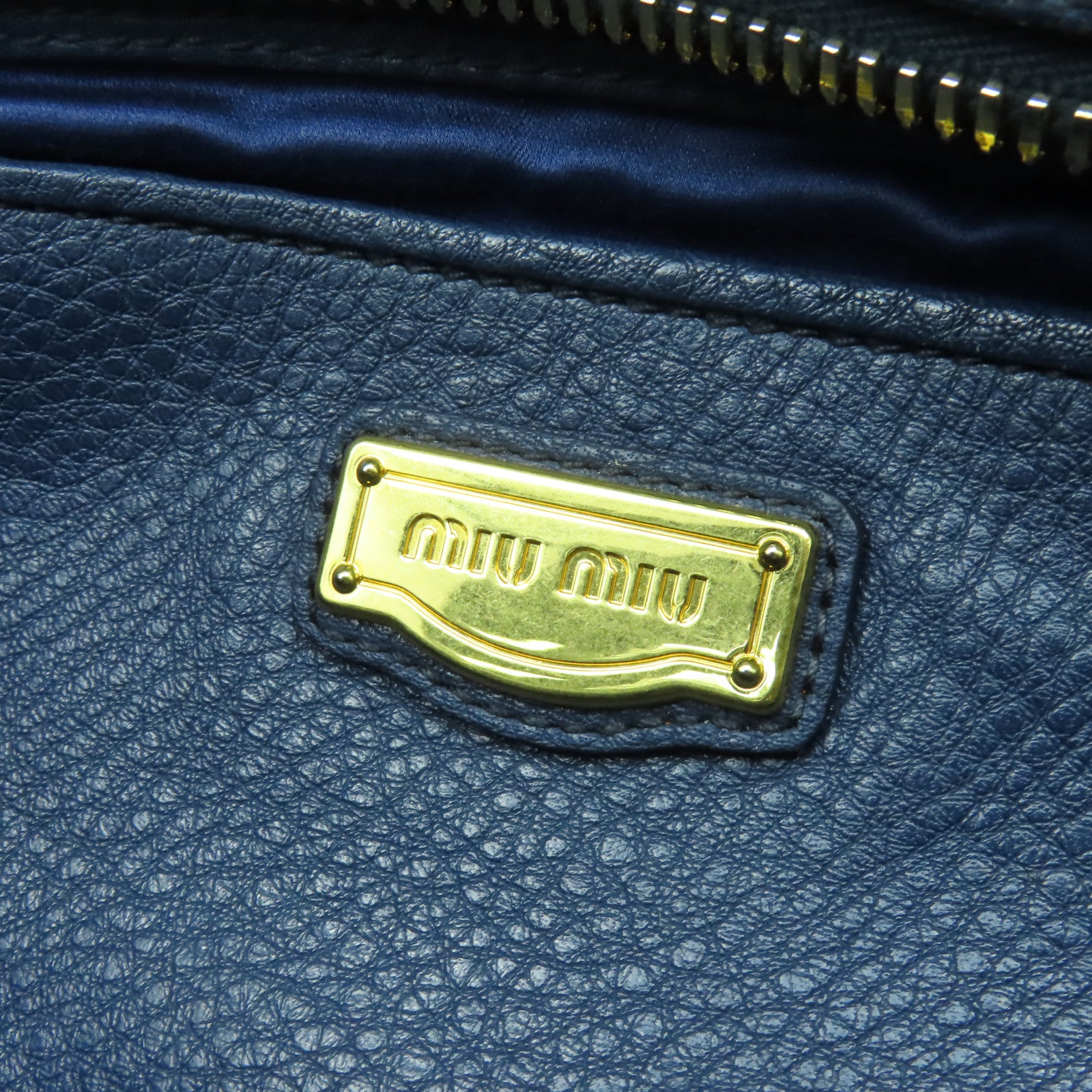 Miu Miu 牛皮皮革Shoulder Bag金扣肩背袋藍色