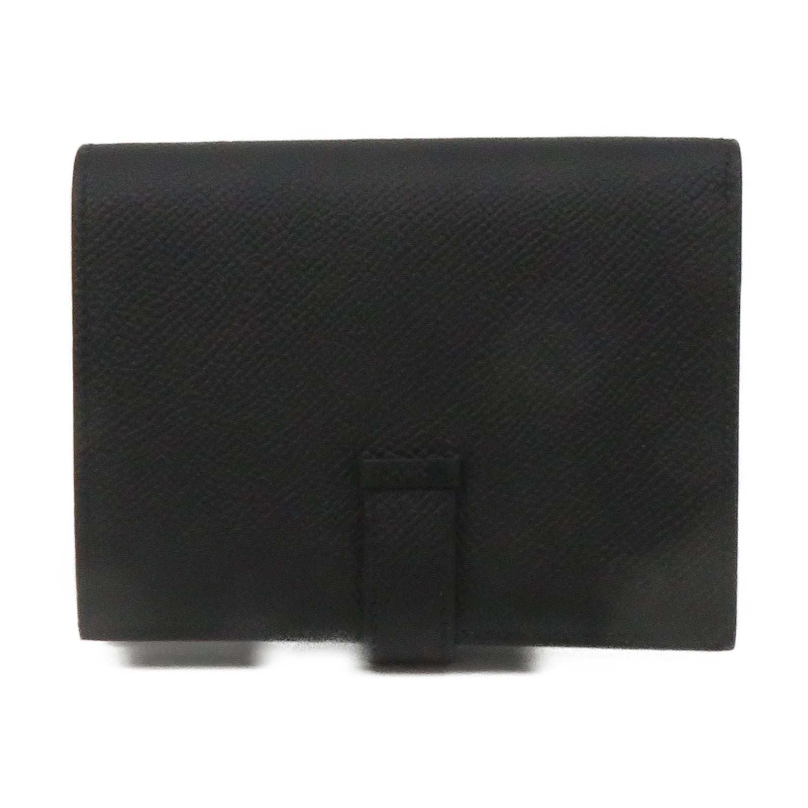 HERMES Epsom皮革Bearn Wallet銀扣短錢包黑色