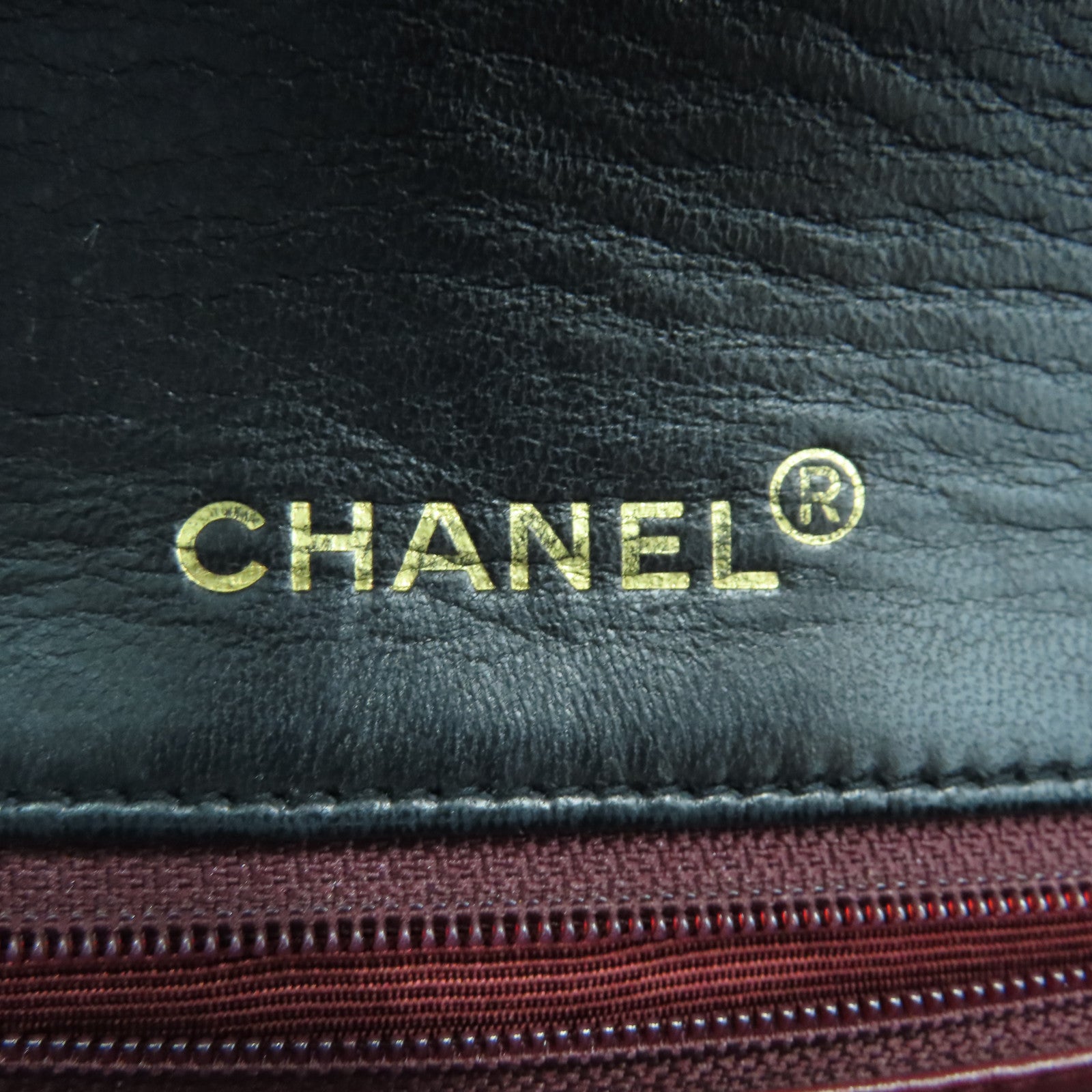 CHANEL 菱格羊皮皮革Chain Shoulder Bag金扣鏈帶肩背袋黑色