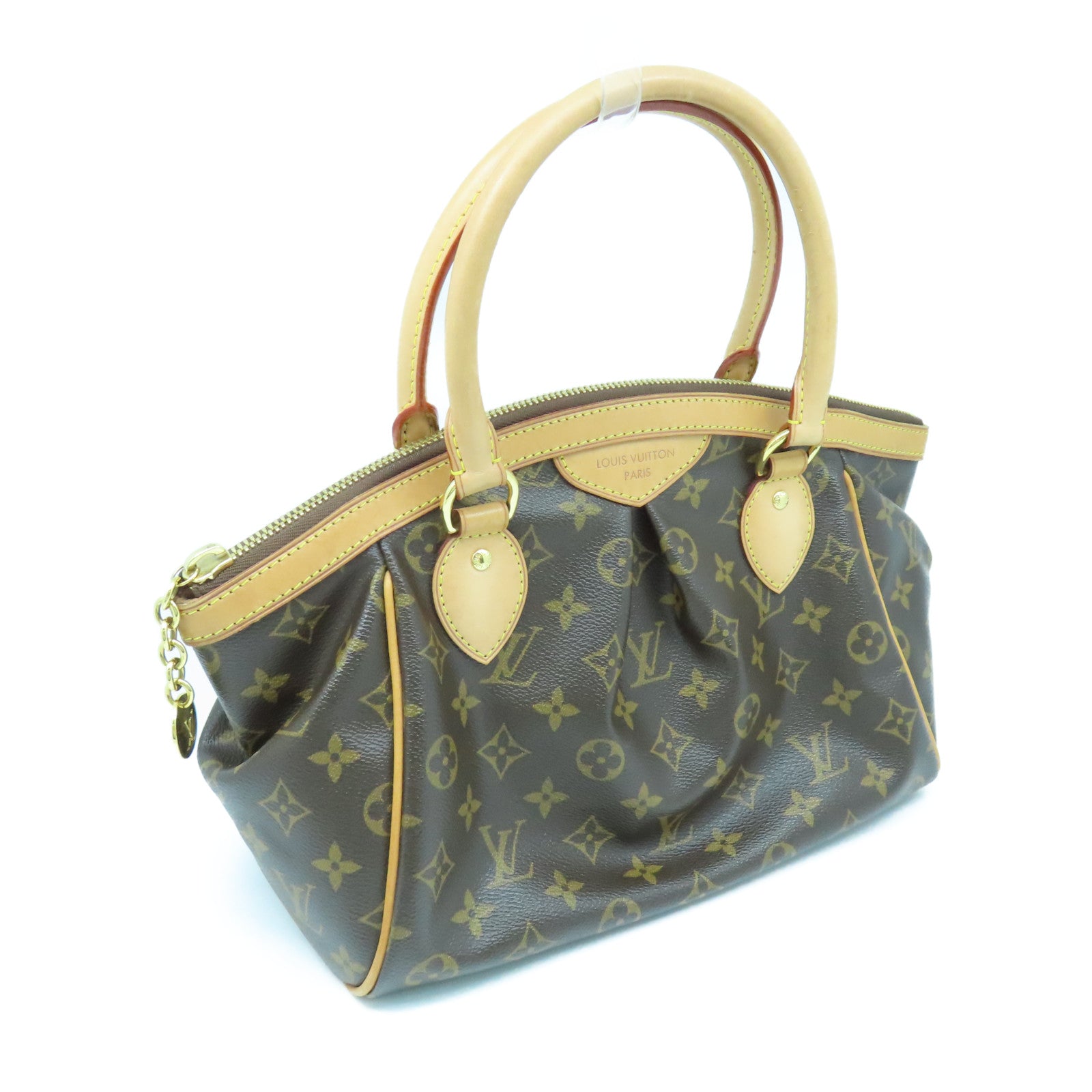 LOUIS VUITTON Monogram Beverly MM金扣肩背袋棕色