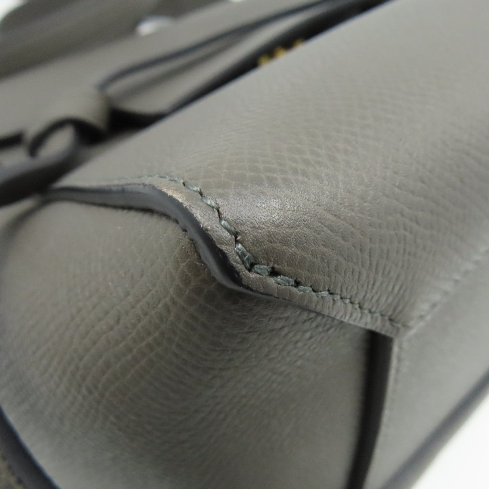 CELINE 牛皮皮革Belt Bag金扣手挽肩背兩用袋灰色
