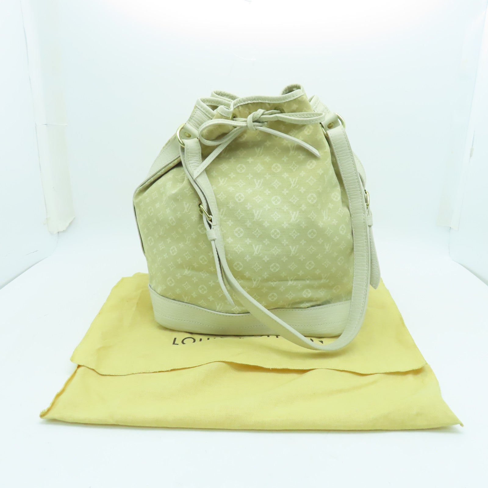 LOUIS VUITTON 【激減優惠】Monogram mini Run Noe金扣肩背袋米色