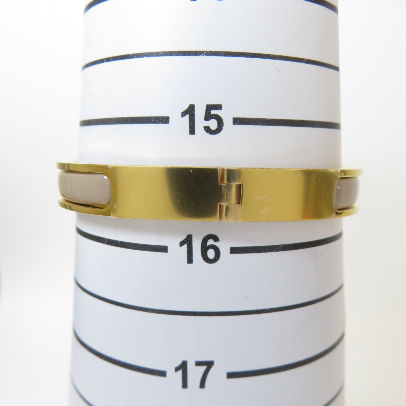 HERMES 金屬Mini Clic Chaine d'Ancre手鐲灰色/金色