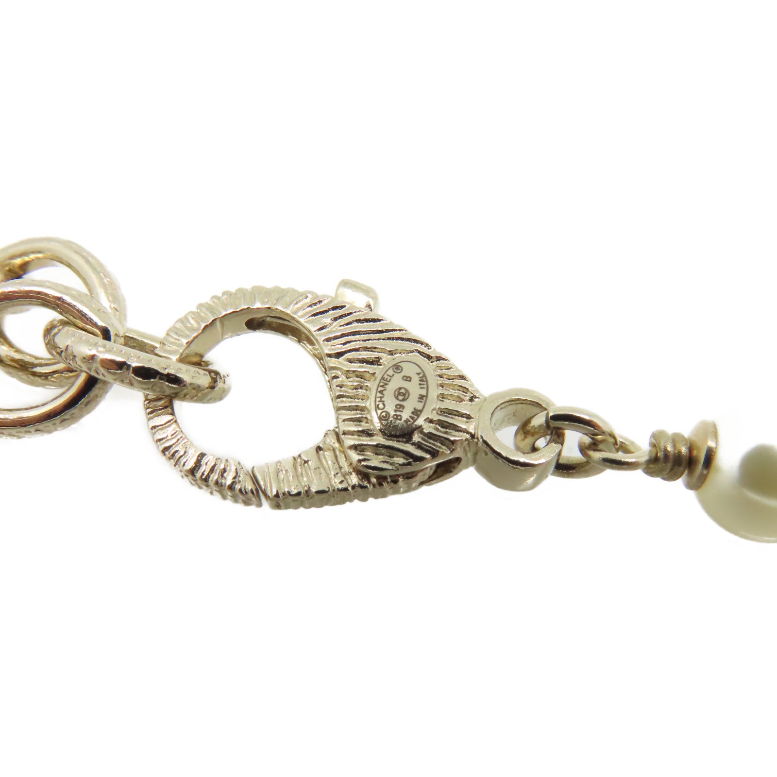 CHANEL 金屬/仿珍珠CC Necklace項鏈金色/珍珠色