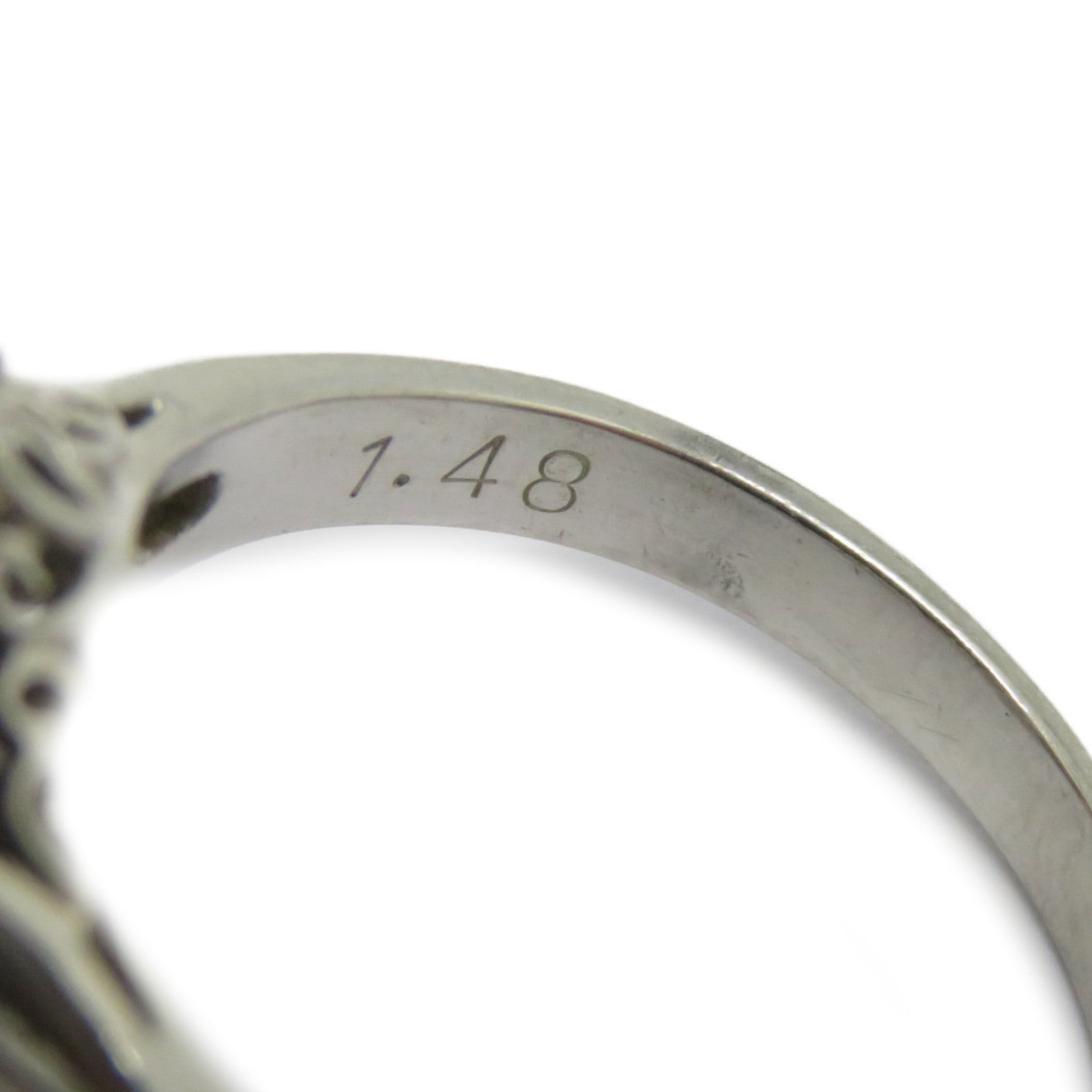 JEWELRY PT900鉑金Aquamarine Ring 1.48ct藍晶/0.24ct鑽石戒指US#5.5淺藍色/銀色