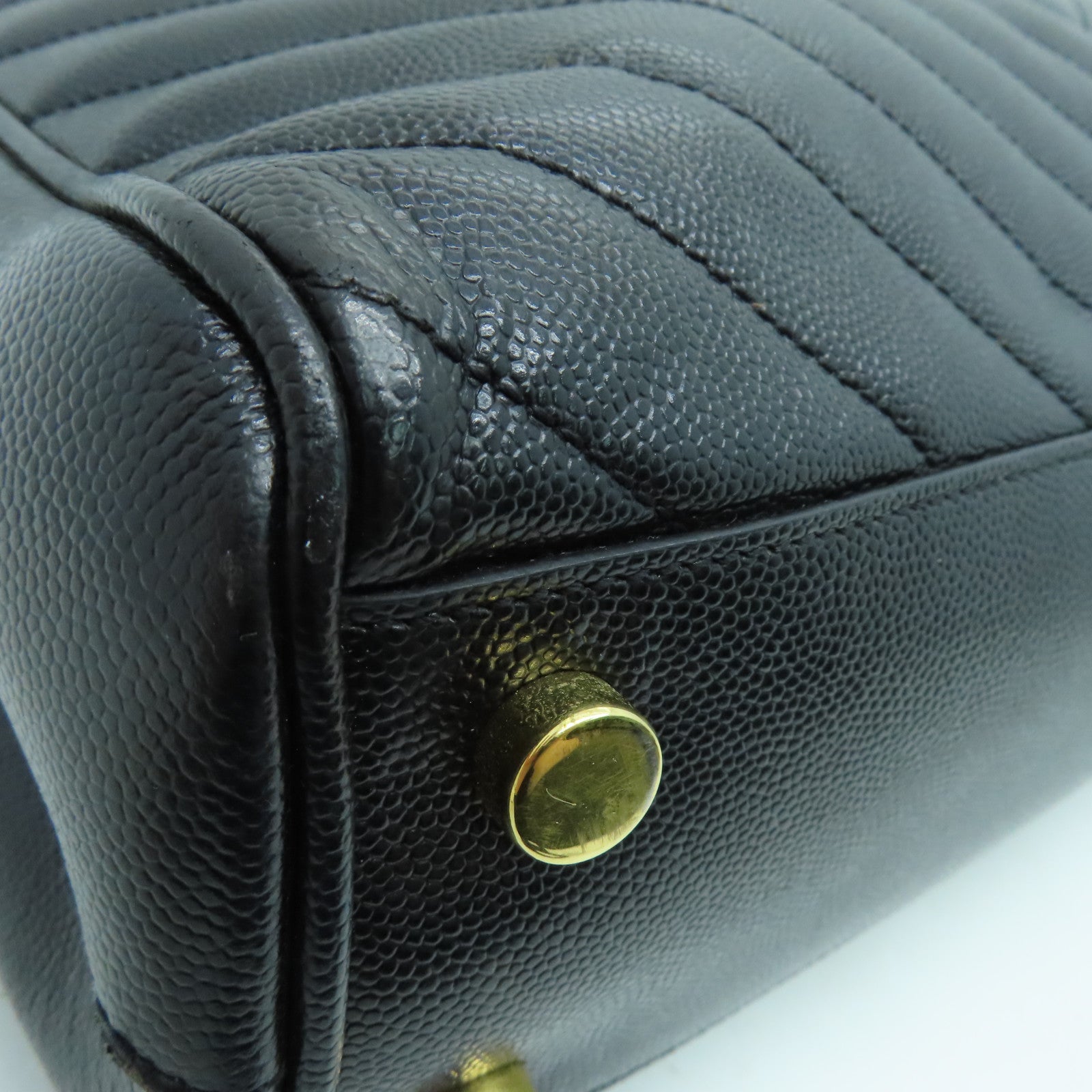 YVES SAINT LAURENT 牛皮皮革Chain Shoulder金扣肩背袋黑色