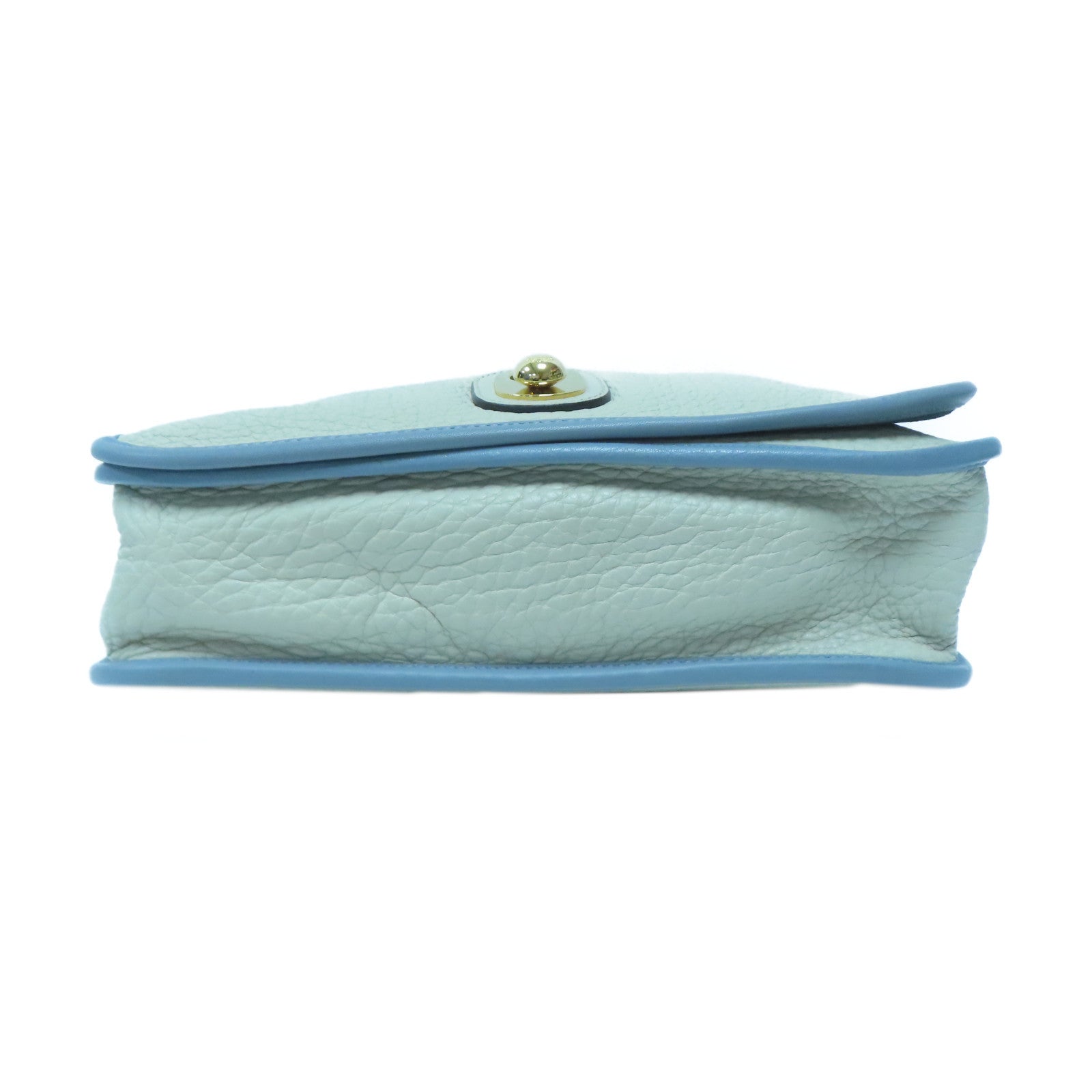 LOEWE 牛皮皮革Shoulder Bag金扣肩背袋米色/藍色